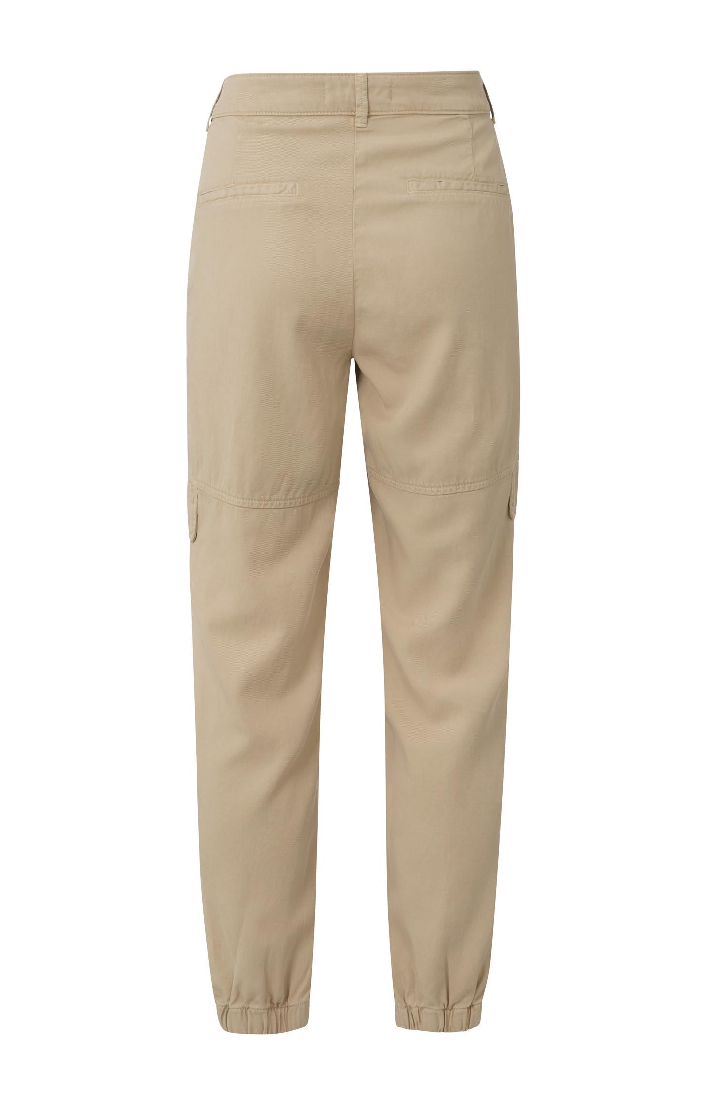 Cargo trousers with pockets, zip fly and elastic cuff