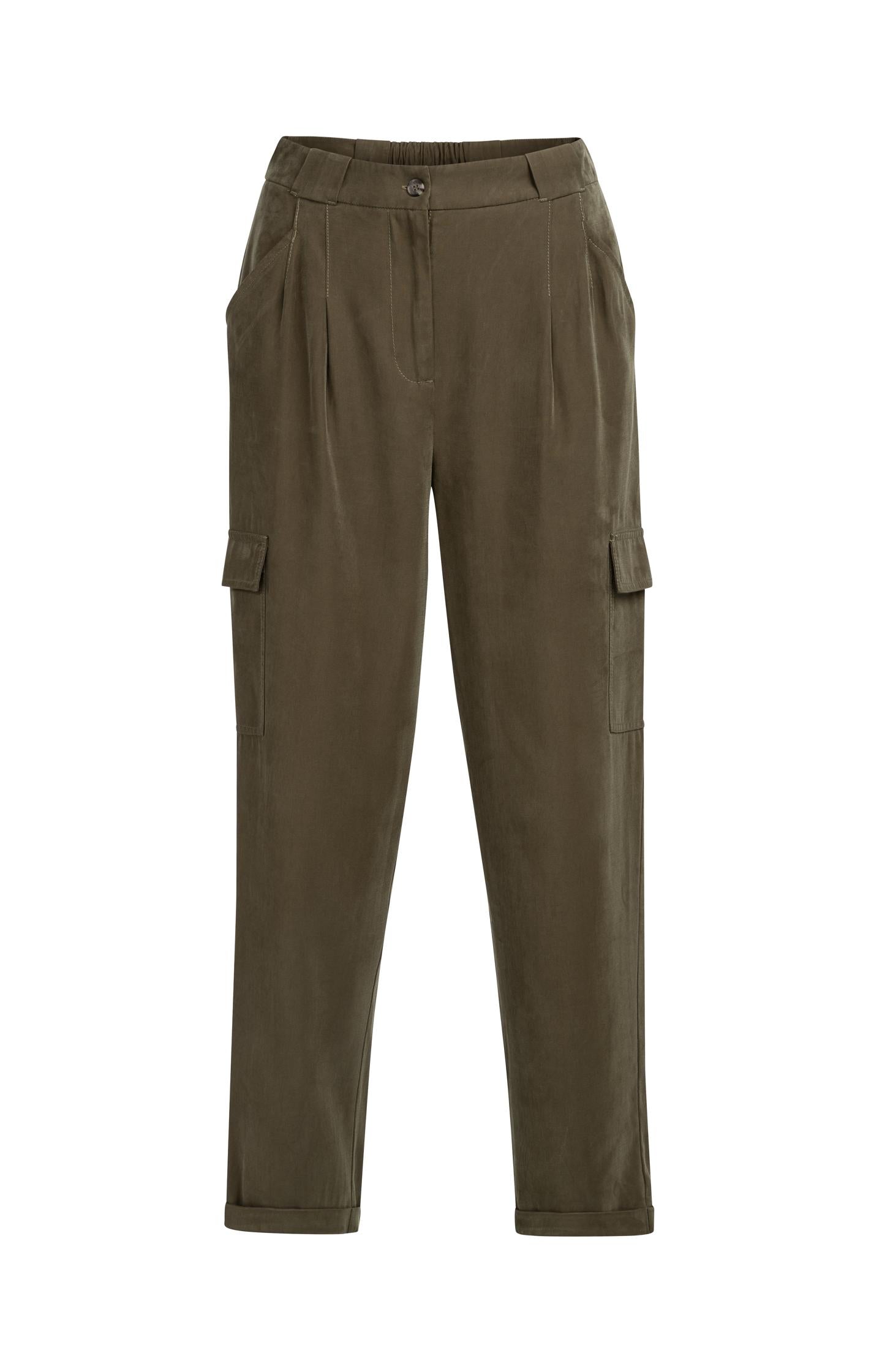 Cargo trousers with straight legs and pleats - Type: product