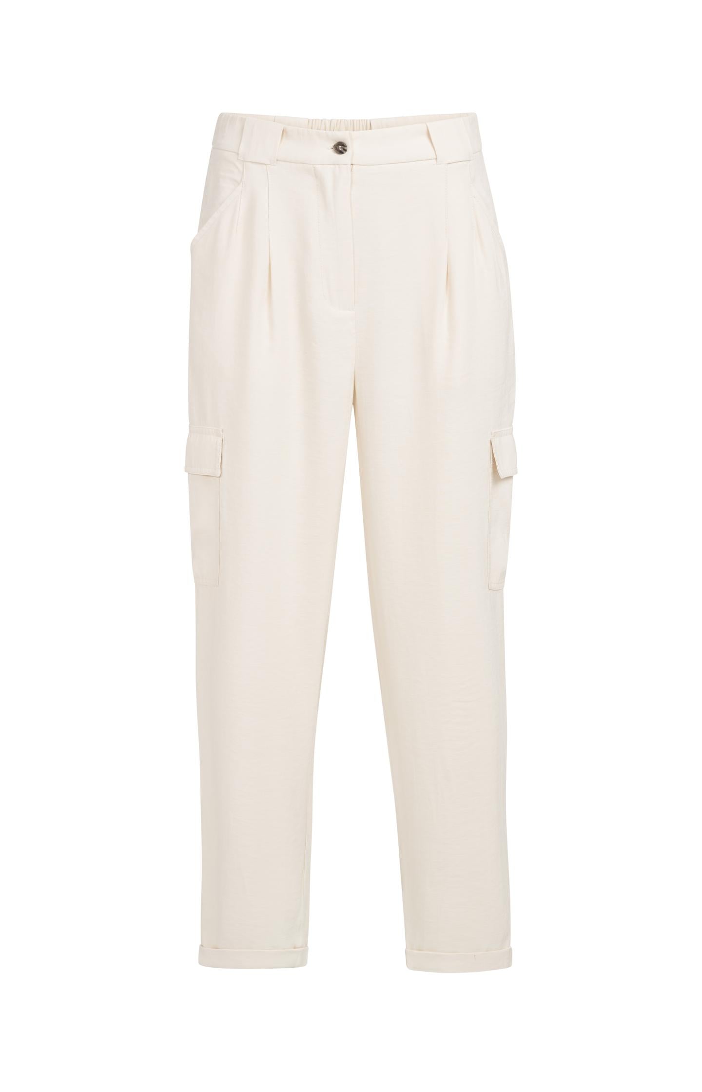 Cargo trousers with straight legs and pleats - Type: product