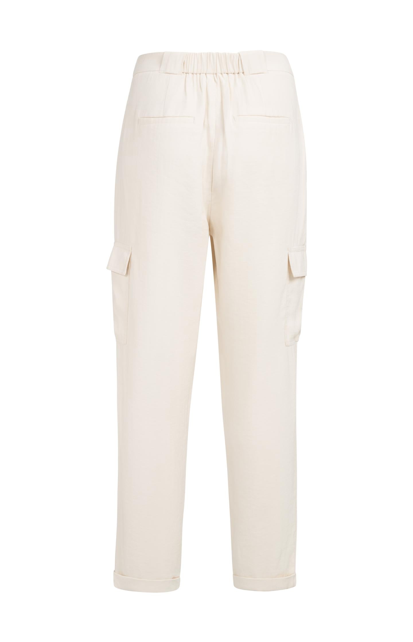 Cargo trousers with straight legs and pleats