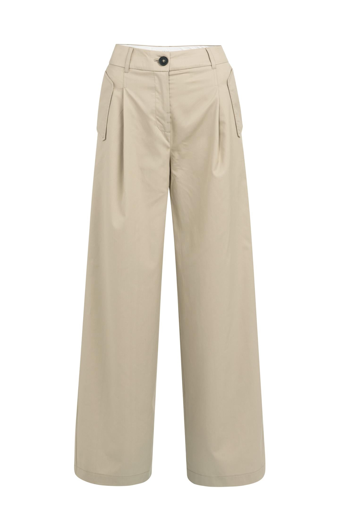 Cargo trousers with wide legs and pleat details - L30 - Type: product