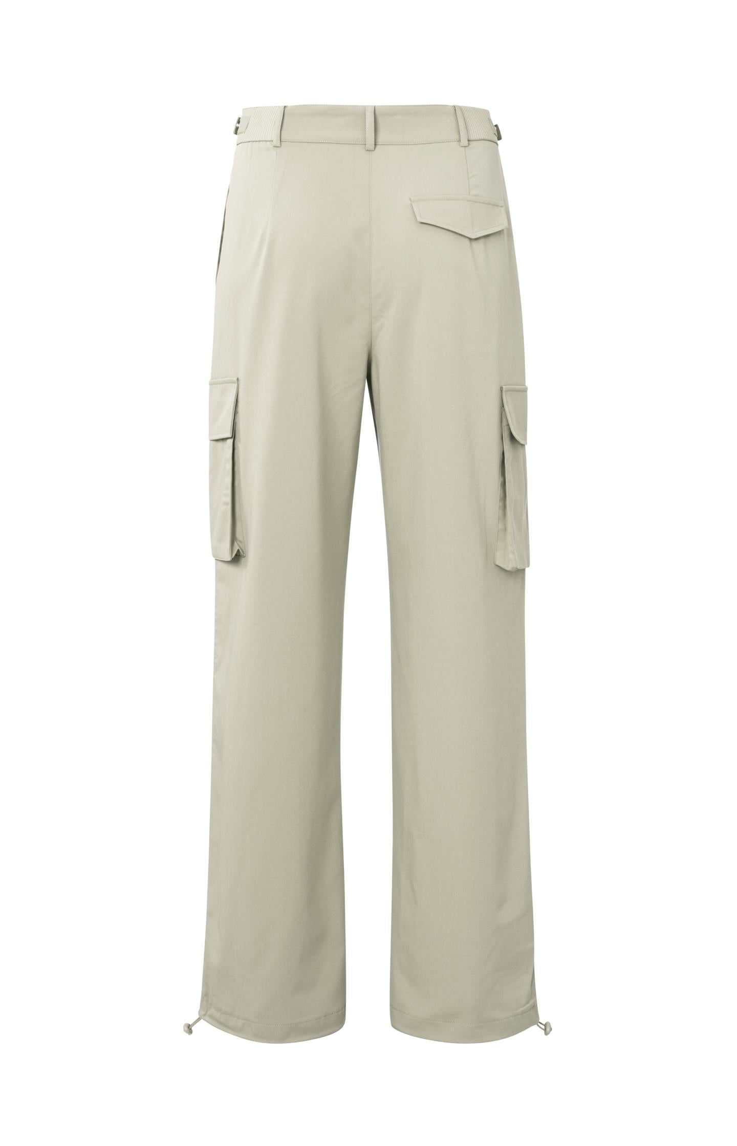 Cargo trousers with wide legs, pockets and waist details