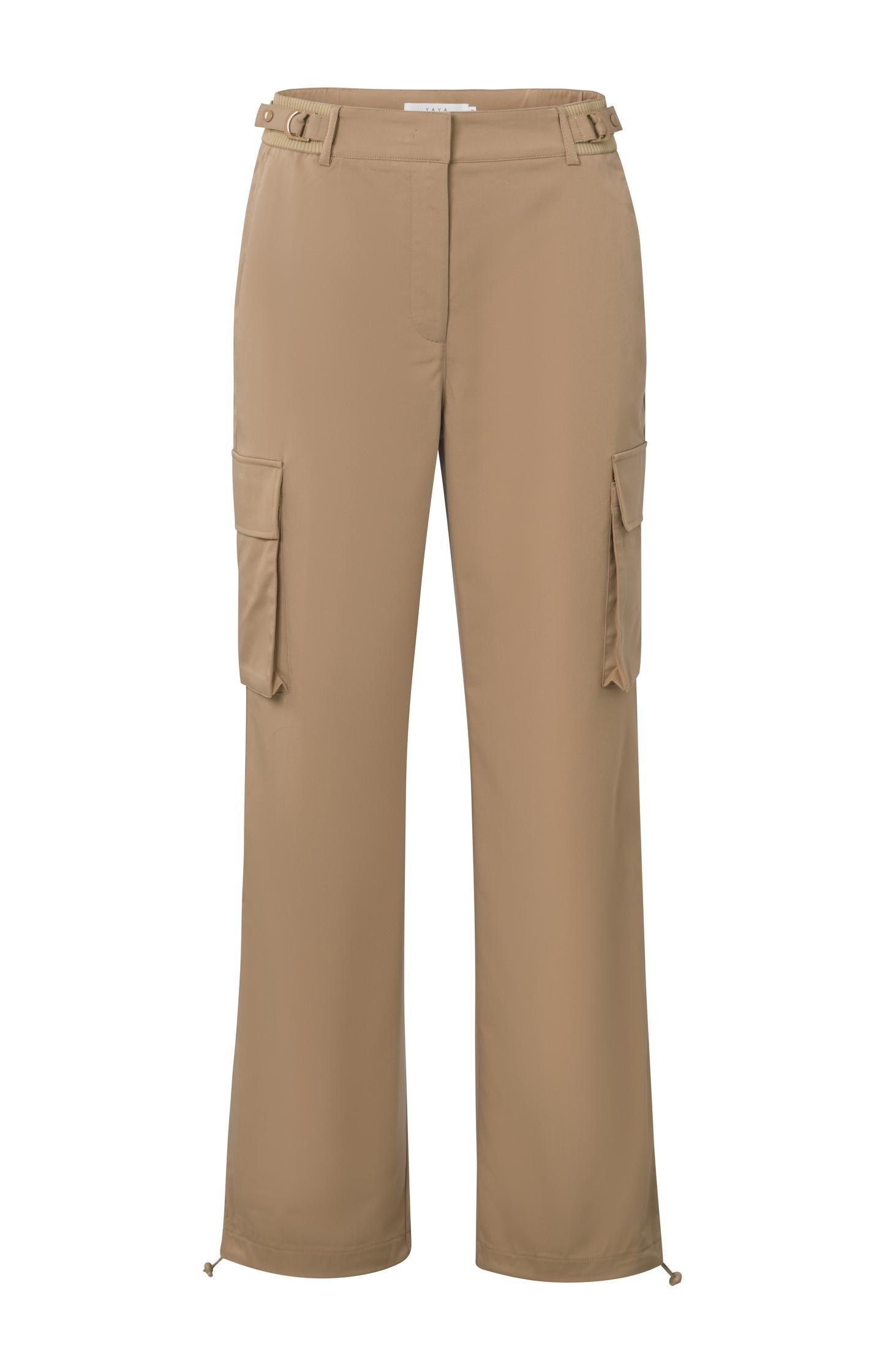 Cargo trousers with wide legs, pockets and waist details - Type: product