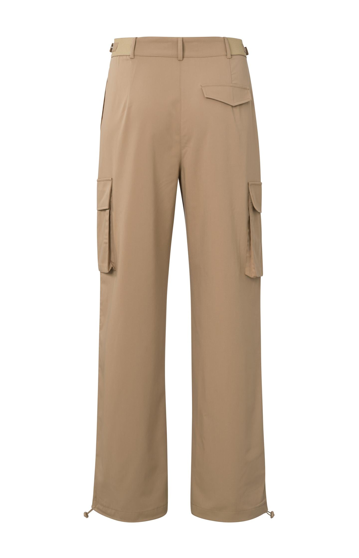 Cargo trousers with wide legs, pockets and waist details