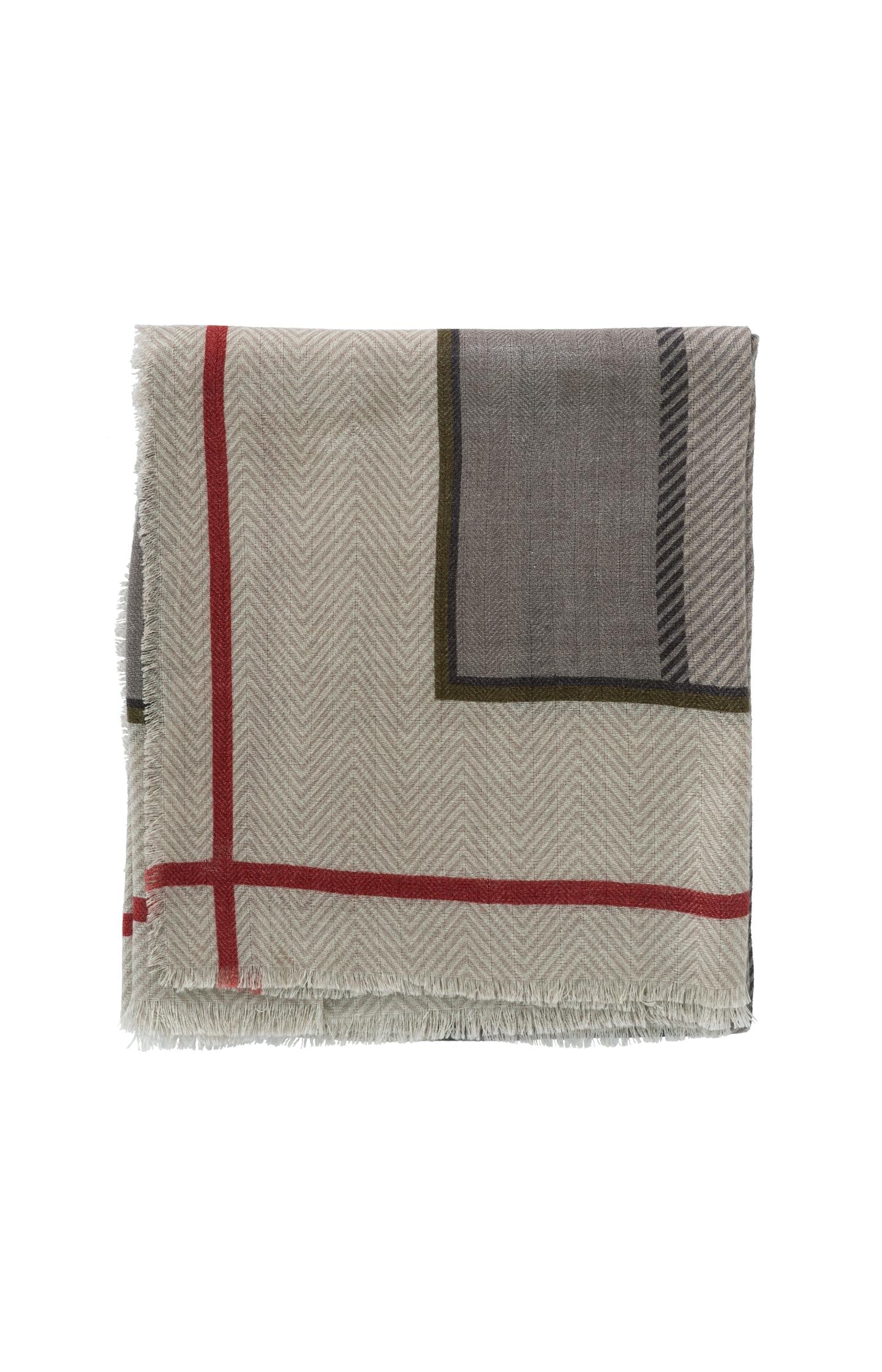 Check scarf crafted from wool - Pure Cashmere Brown