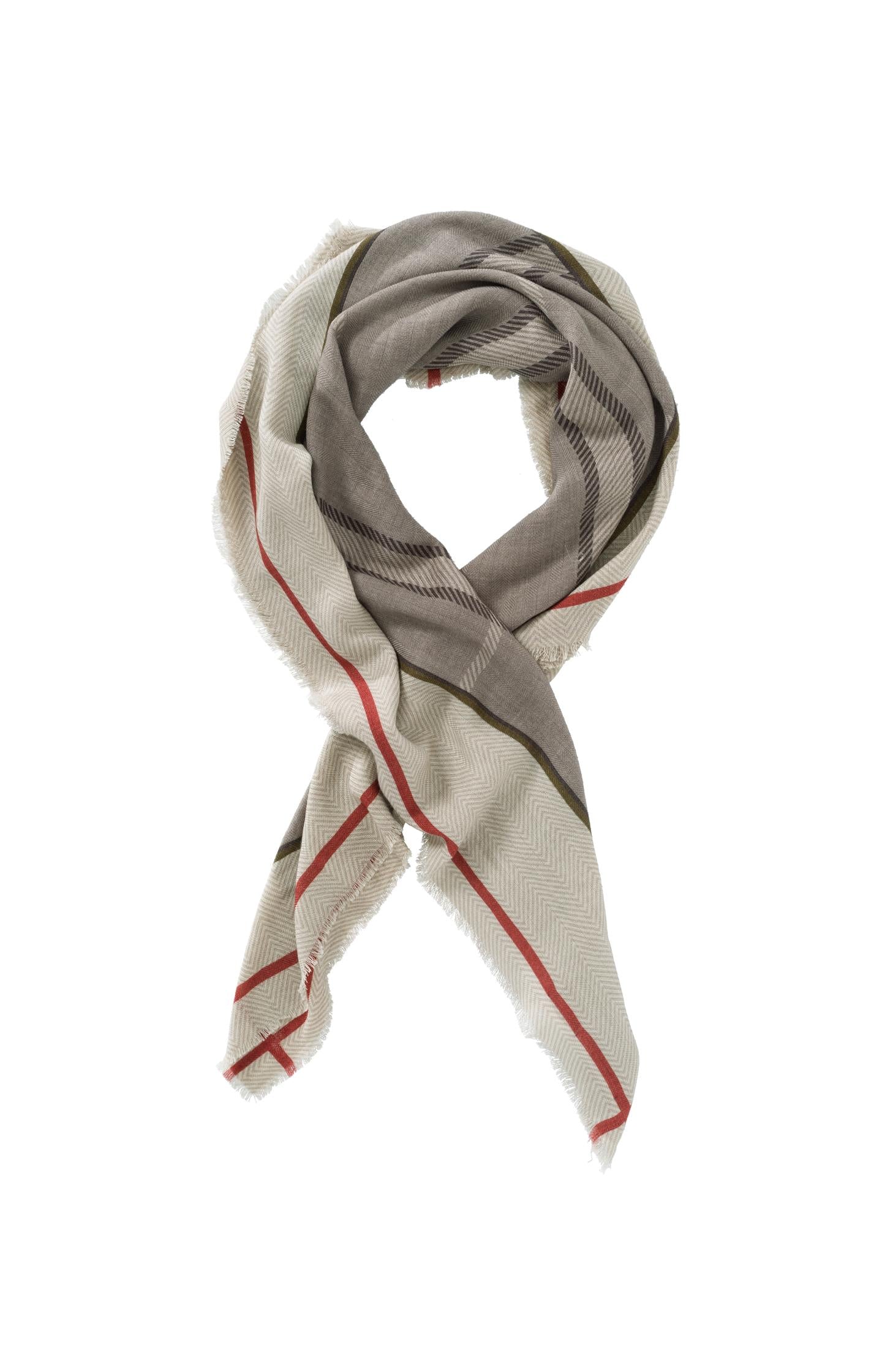 Check scarf crafted from wool - Pure Cashmere Brown - Type: product