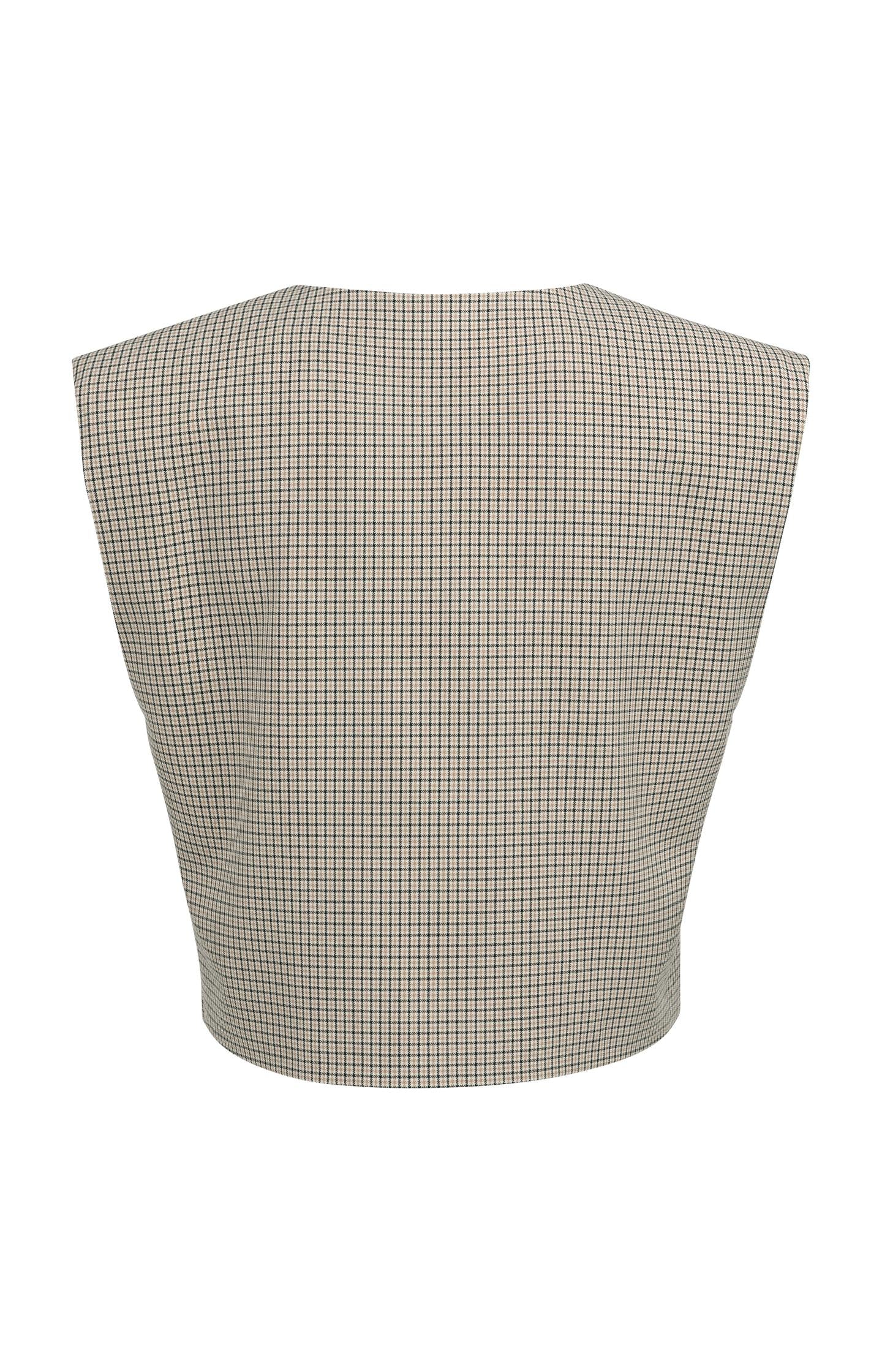 Checked gilet with shoulder pads - Type: lookbook
