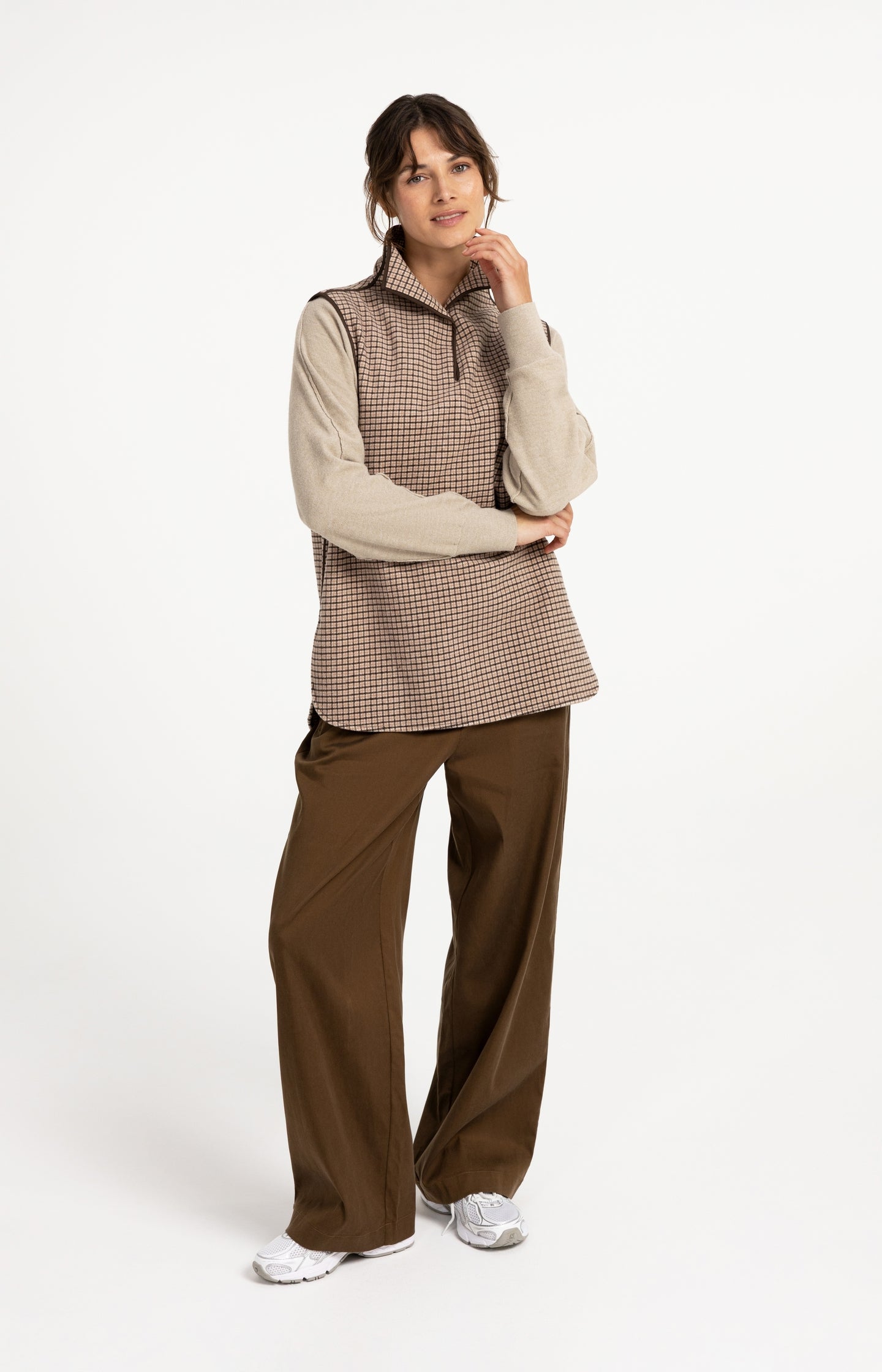 Checked wool blend spencer