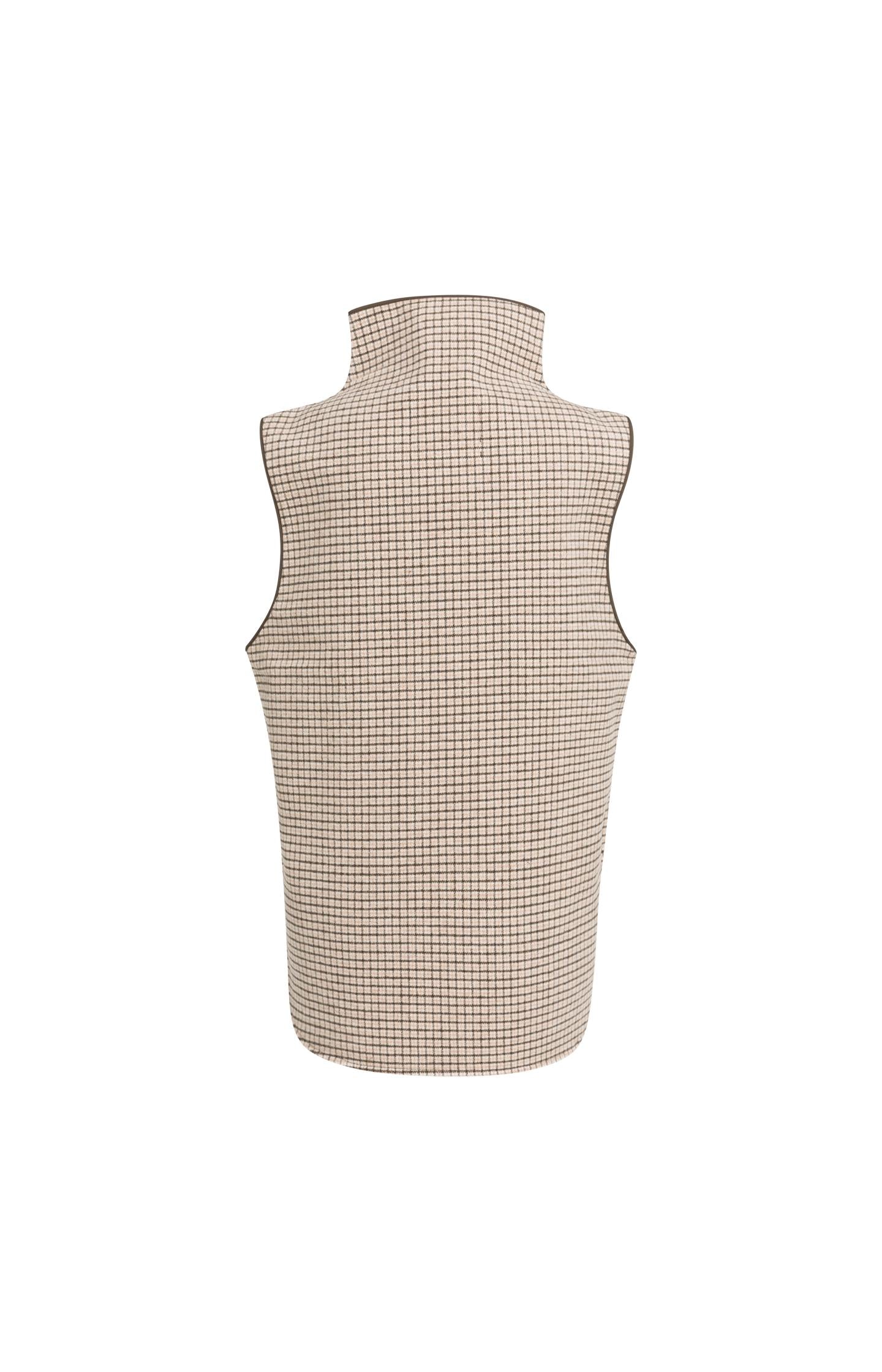 Checked wool blend spencer