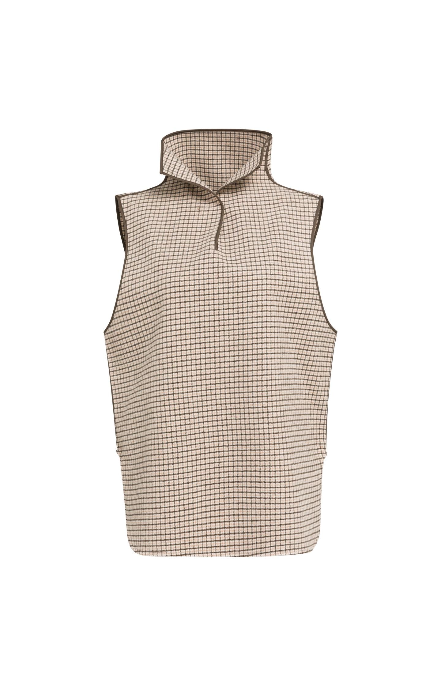 Checked wool blend spencer