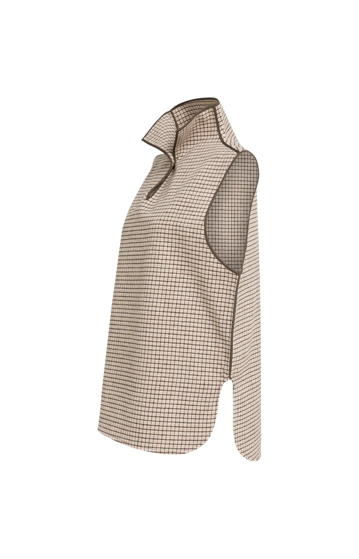 Checked wool blend spencer