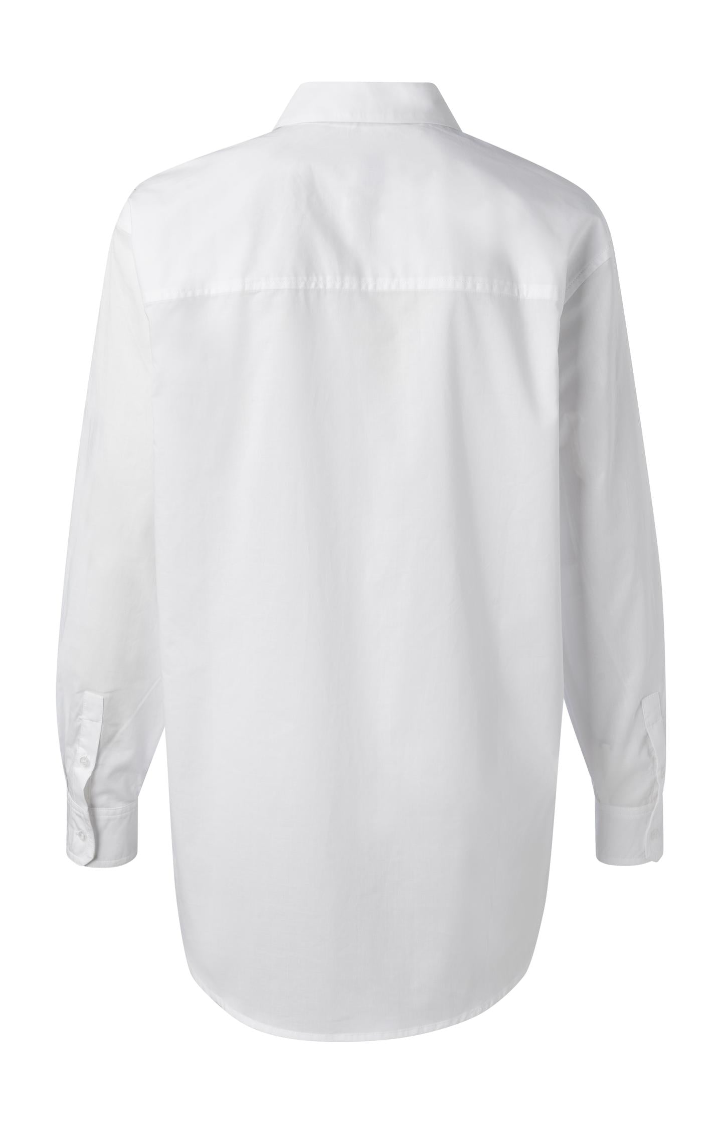 Classic poplin shirt with oversized boyfriend fit - Pure White