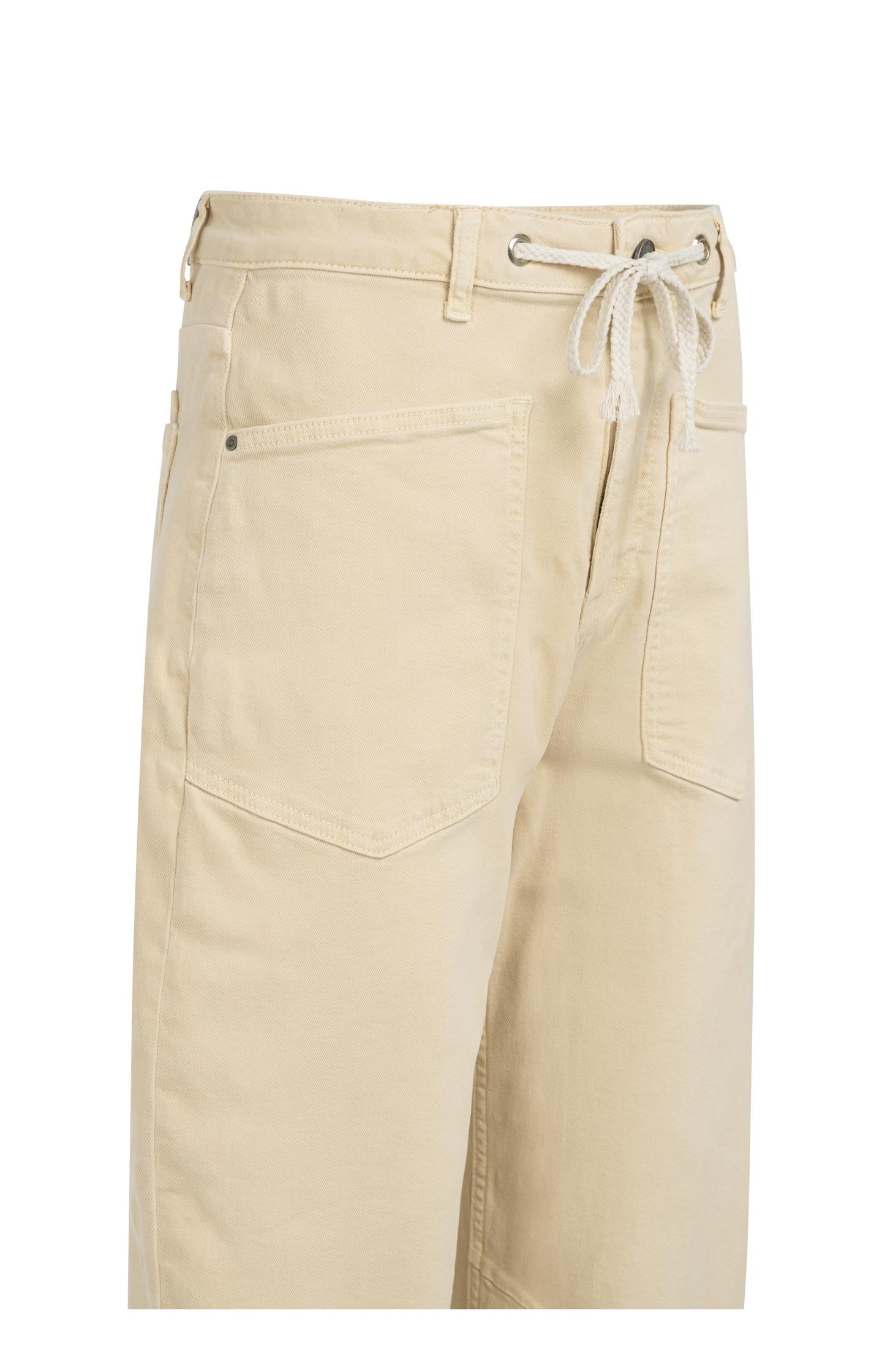 Colored denim with drawstring