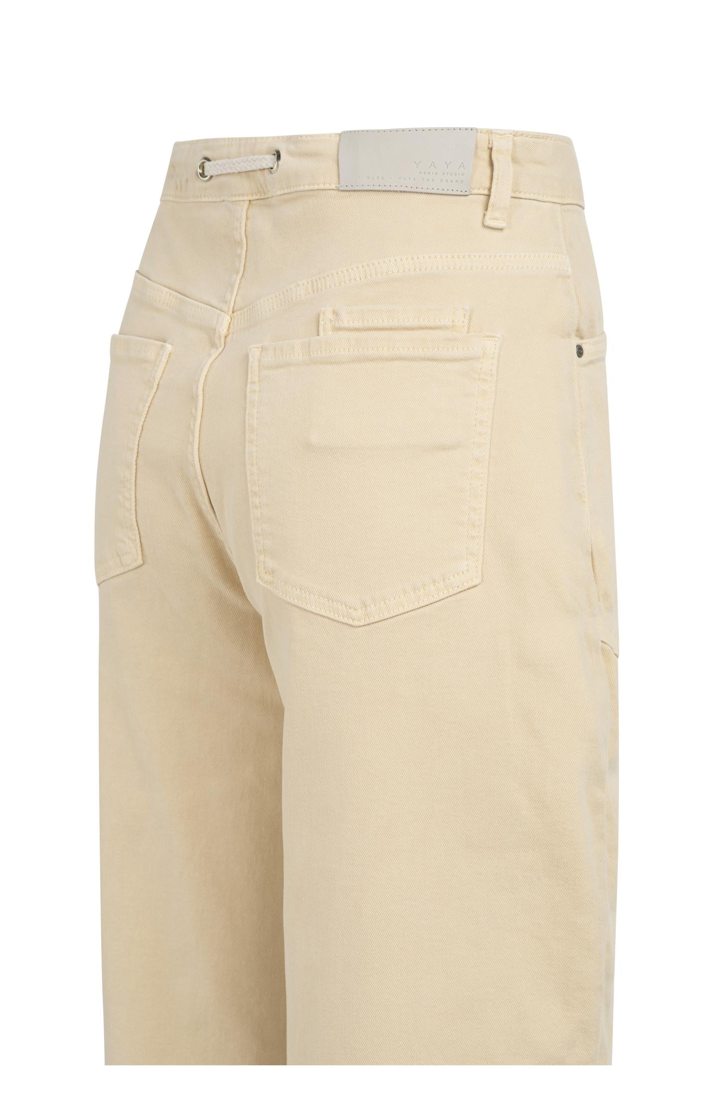 Colored denim with drawstring