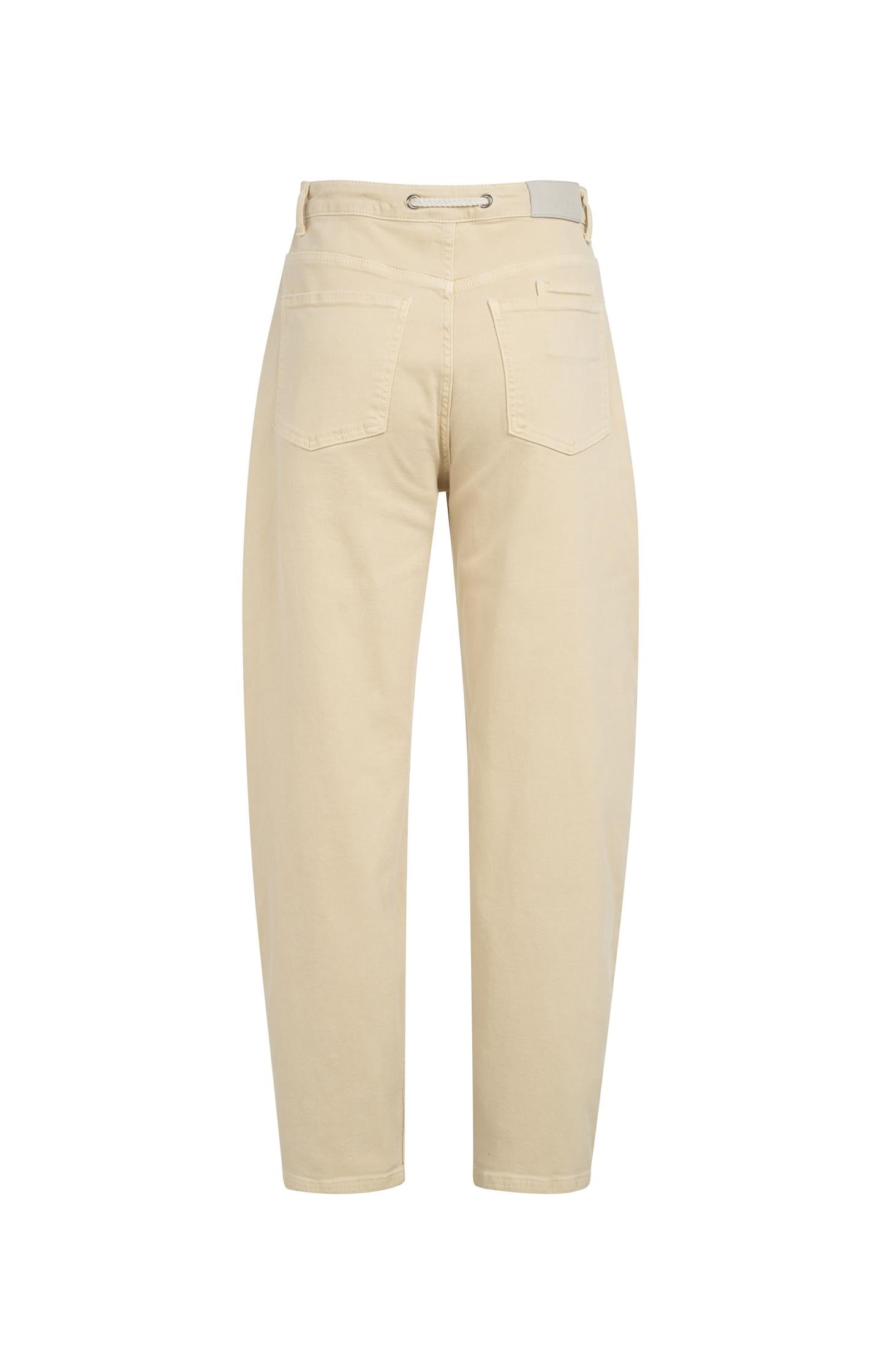 Colored denim with drawstring