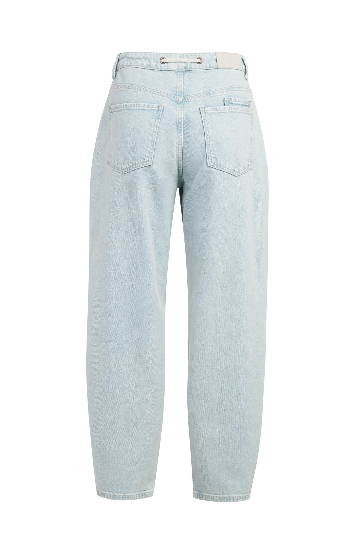 Colored denim with drawstring