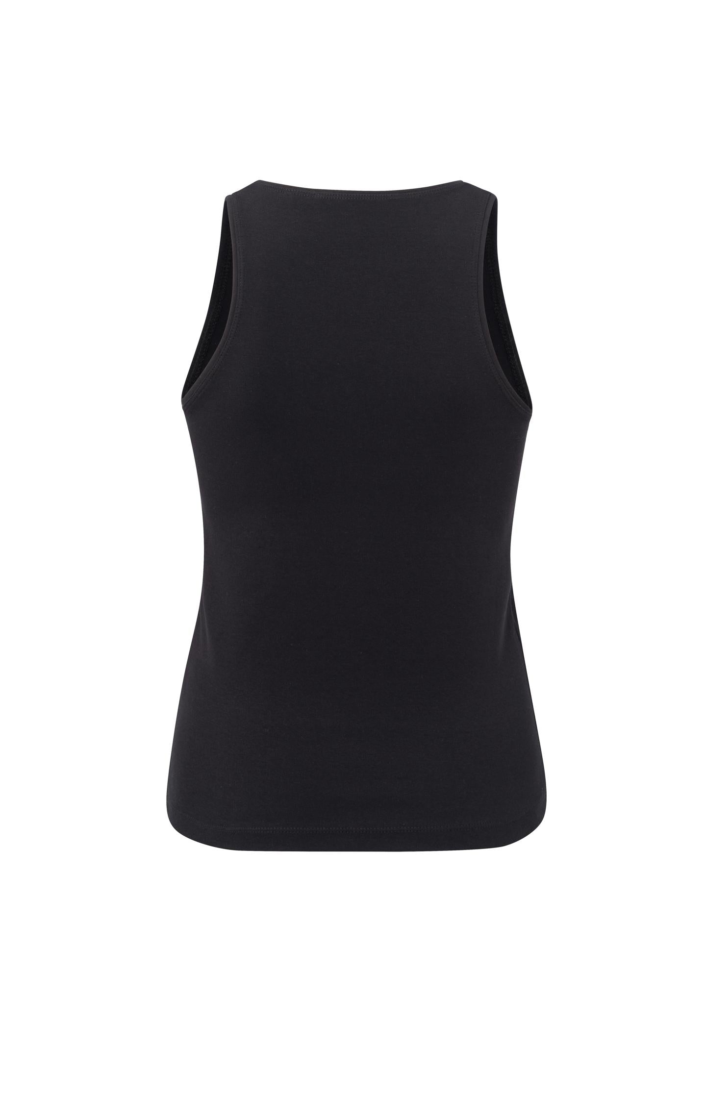 Cotton halter top with crewneck in a slim fit