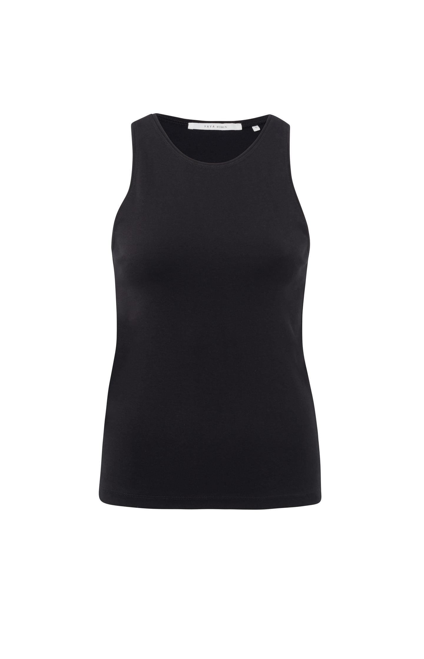 Cotton halter top with crewneck in a slim fit - Type: product