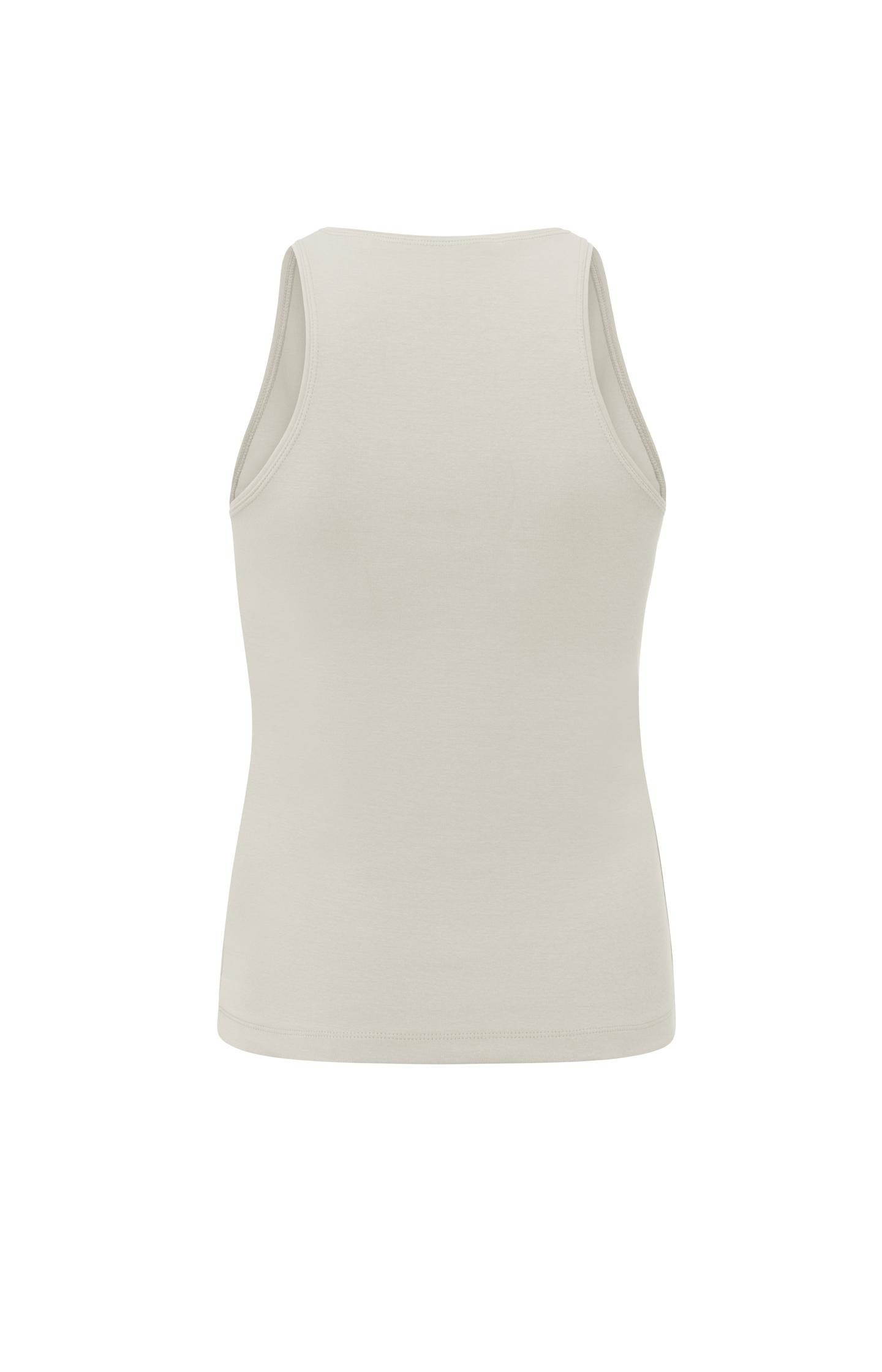 Cotton halter top with crewneck in a slim fit