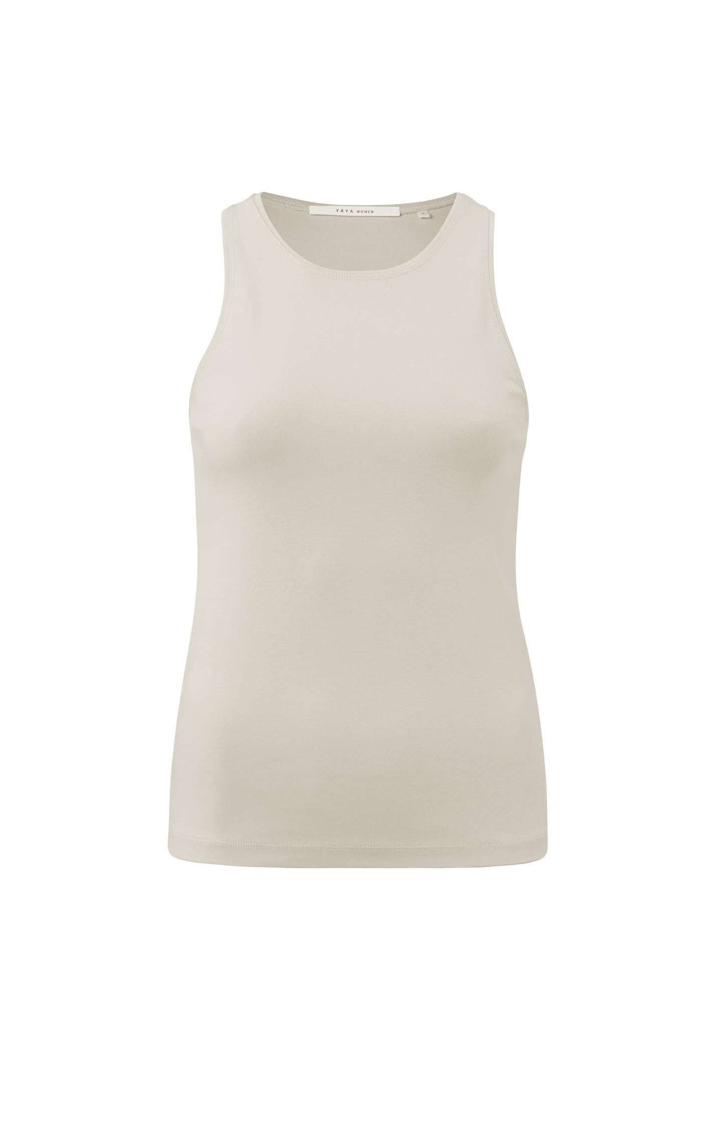 Cotton halter top with crewneck in a slim fit - Type: product