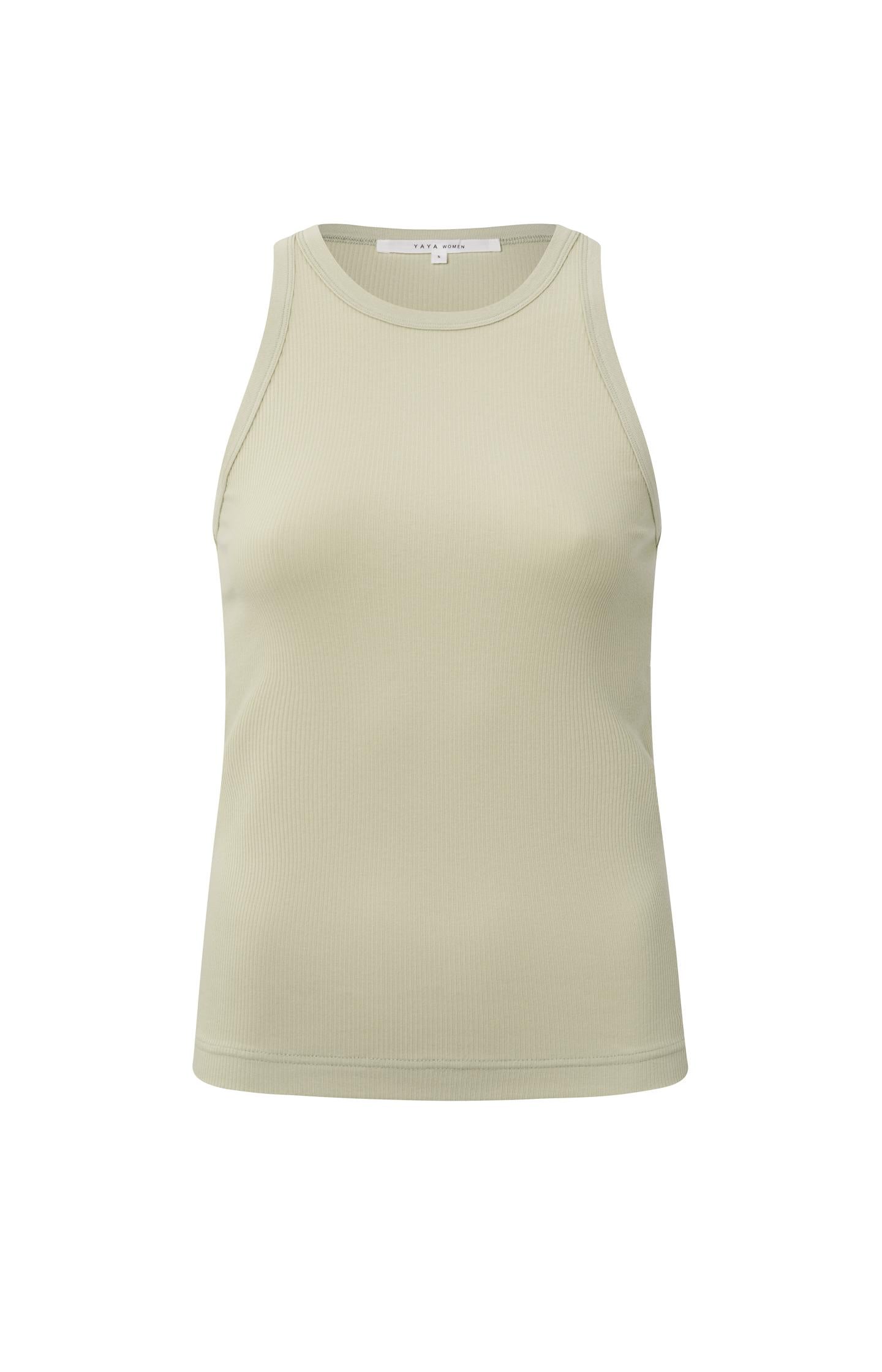 Cotton ribbed singlet with crewneck in regular fit - Type: product