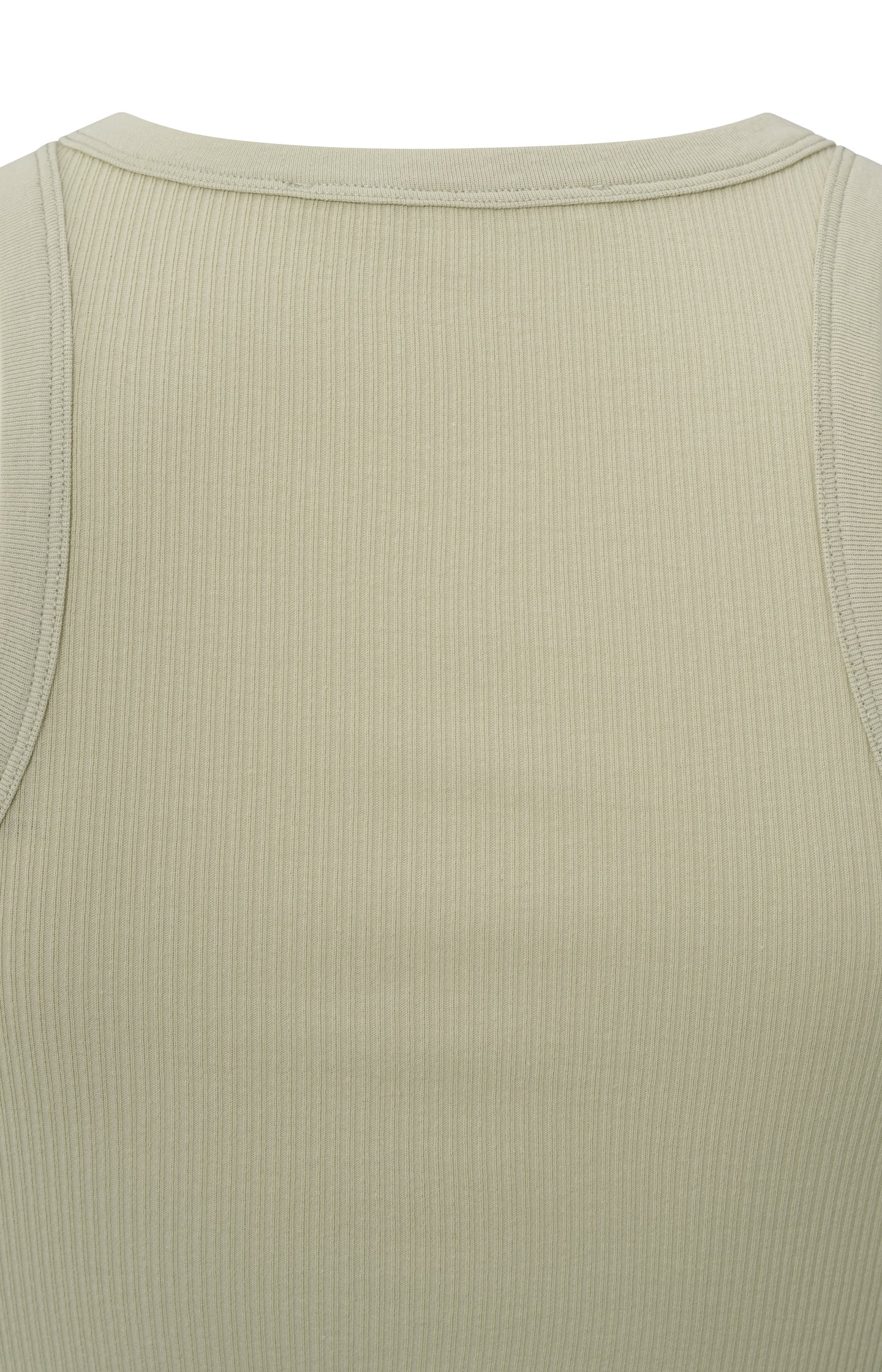 Cotton ribbed singlet with crewneck in regular fit