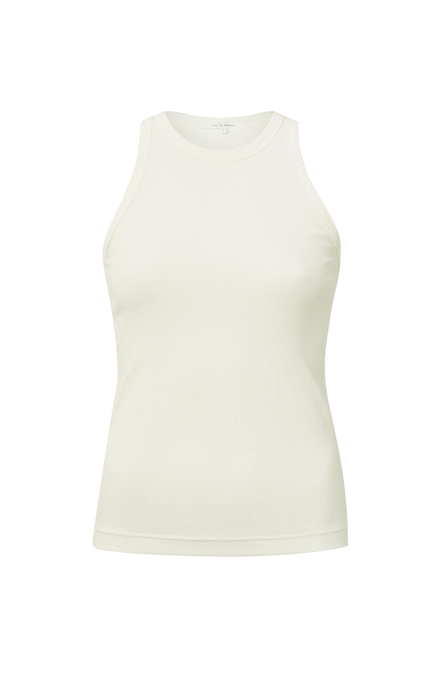 Cotton ribbed singlet with crewneck in regular fit - Type: product