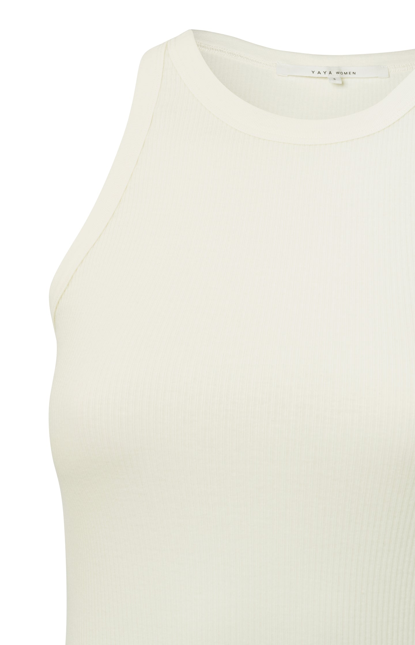 Cotton ribbed singlet with crewneck in regular fit