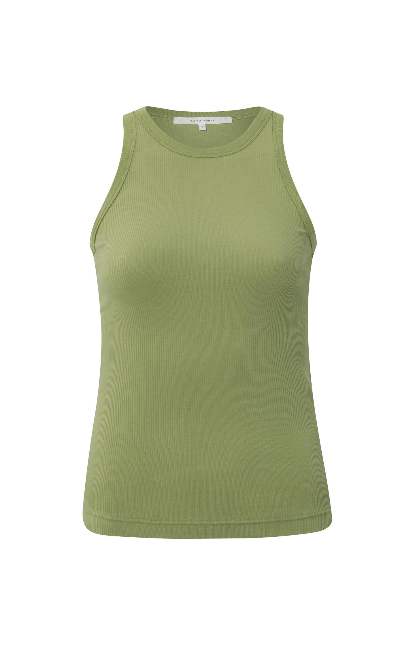 Cotton ribbed singlet with crewneck in regular fit - Type: product