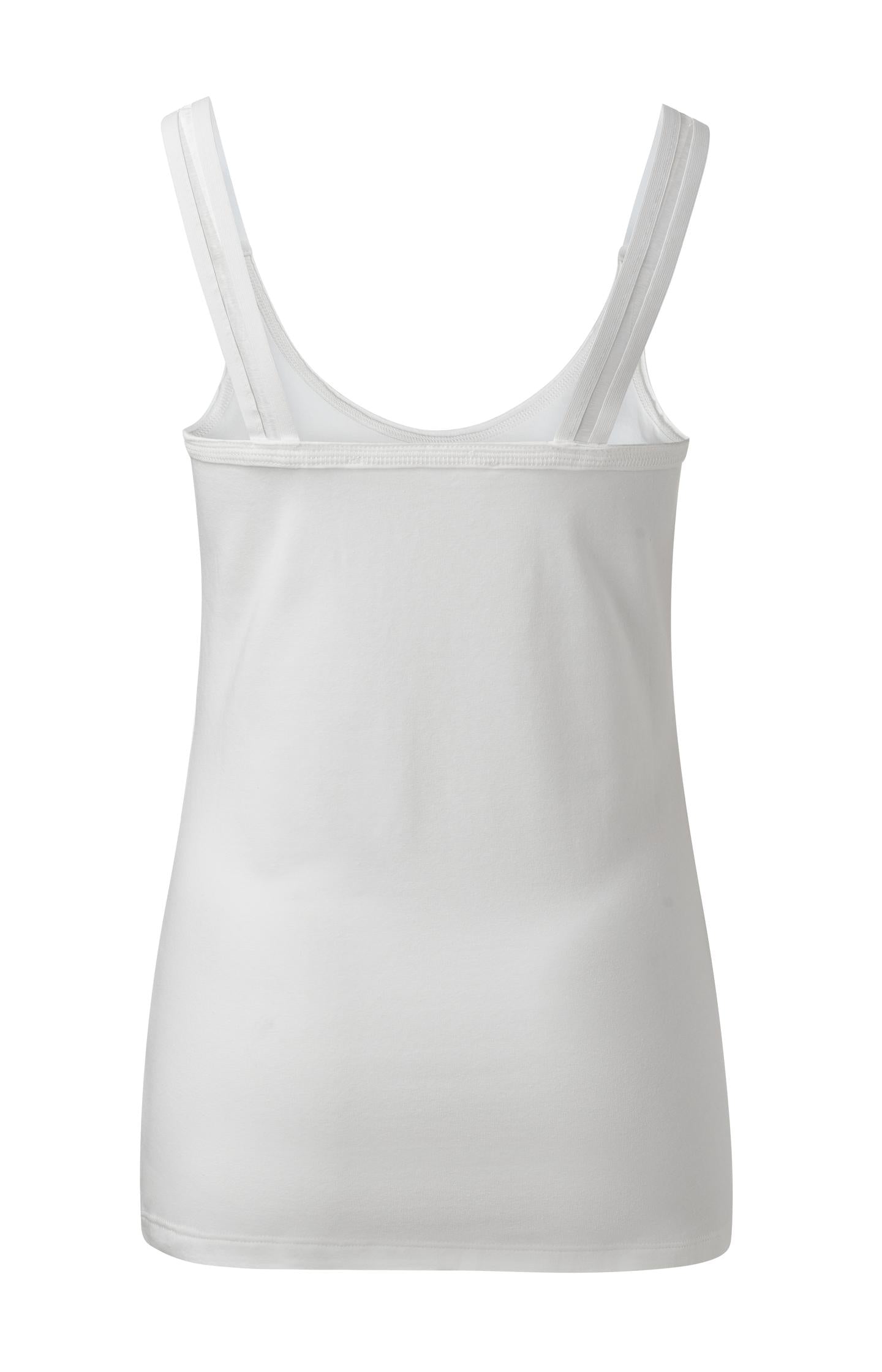 Cotton singlet with split elastic straps