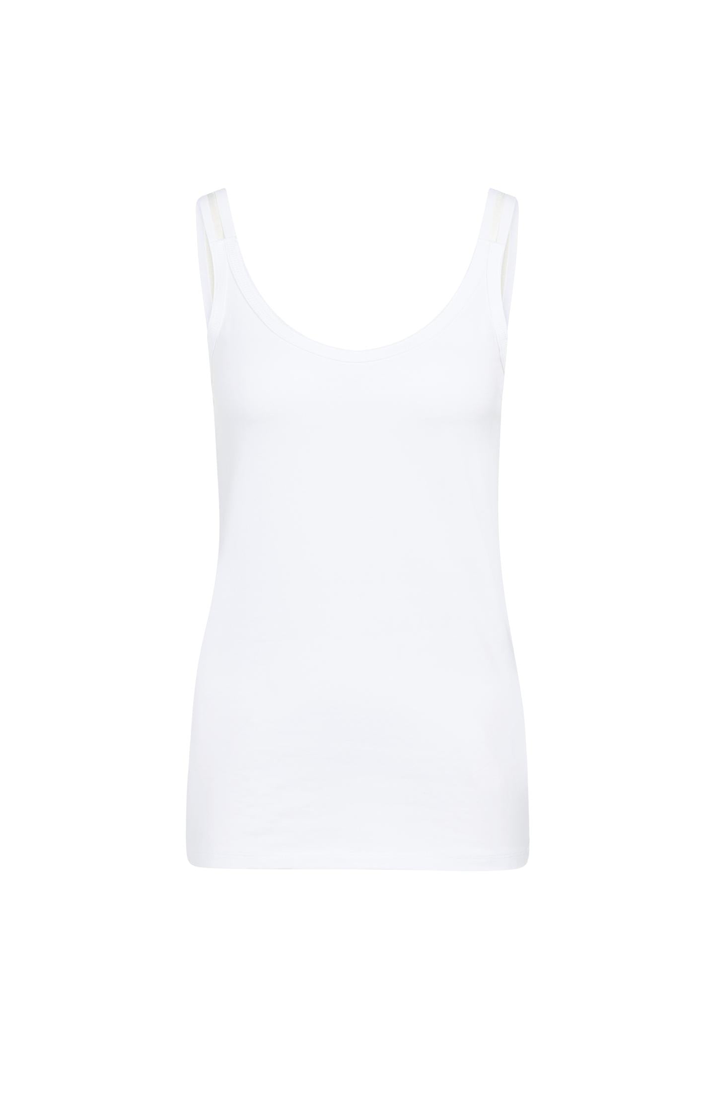 Basic cotton singlet with elastic straps with mesh detail - Type: product