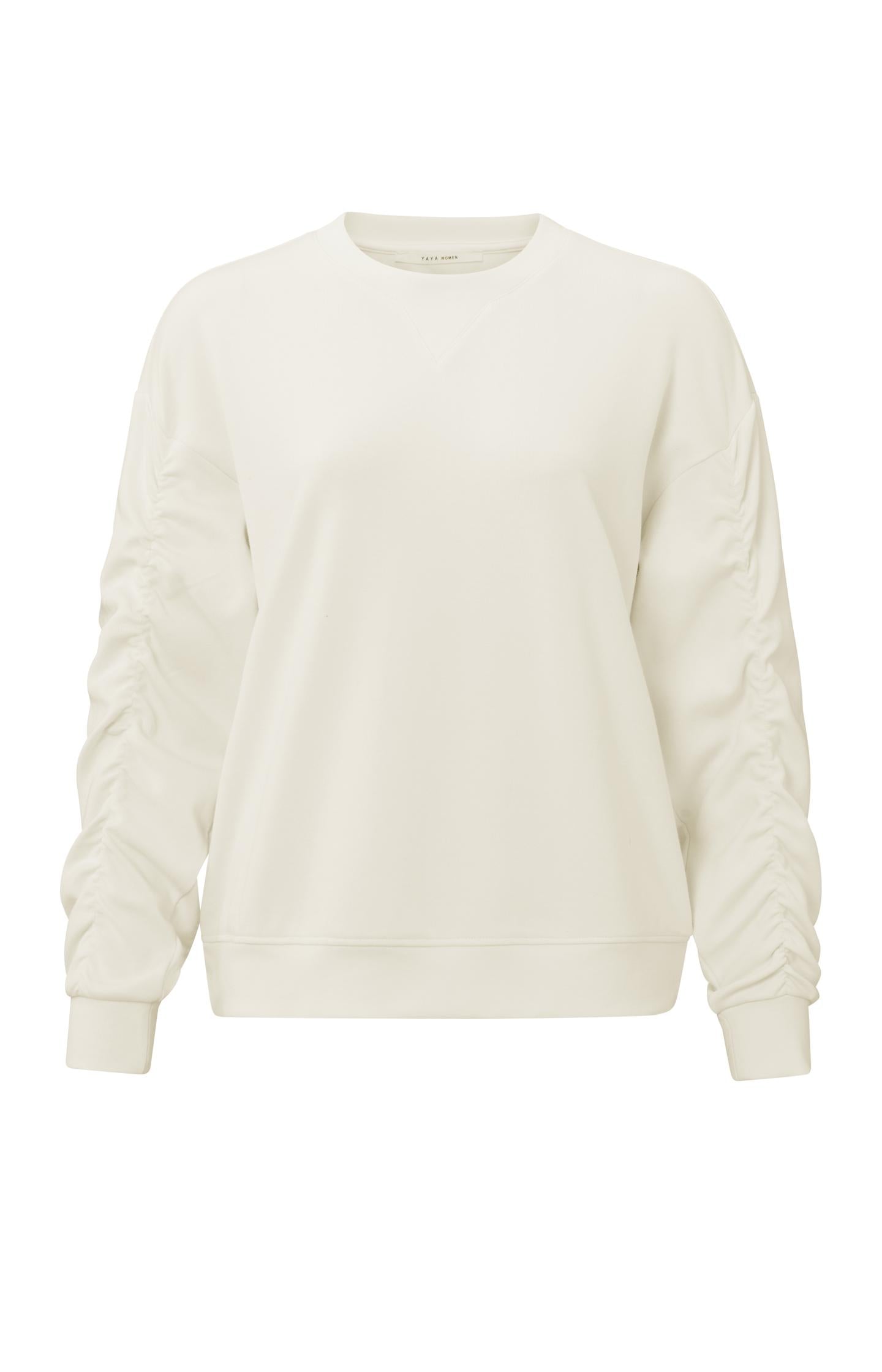 Crewneck sweatshirt with long sleeves and sleeve details - Type: product