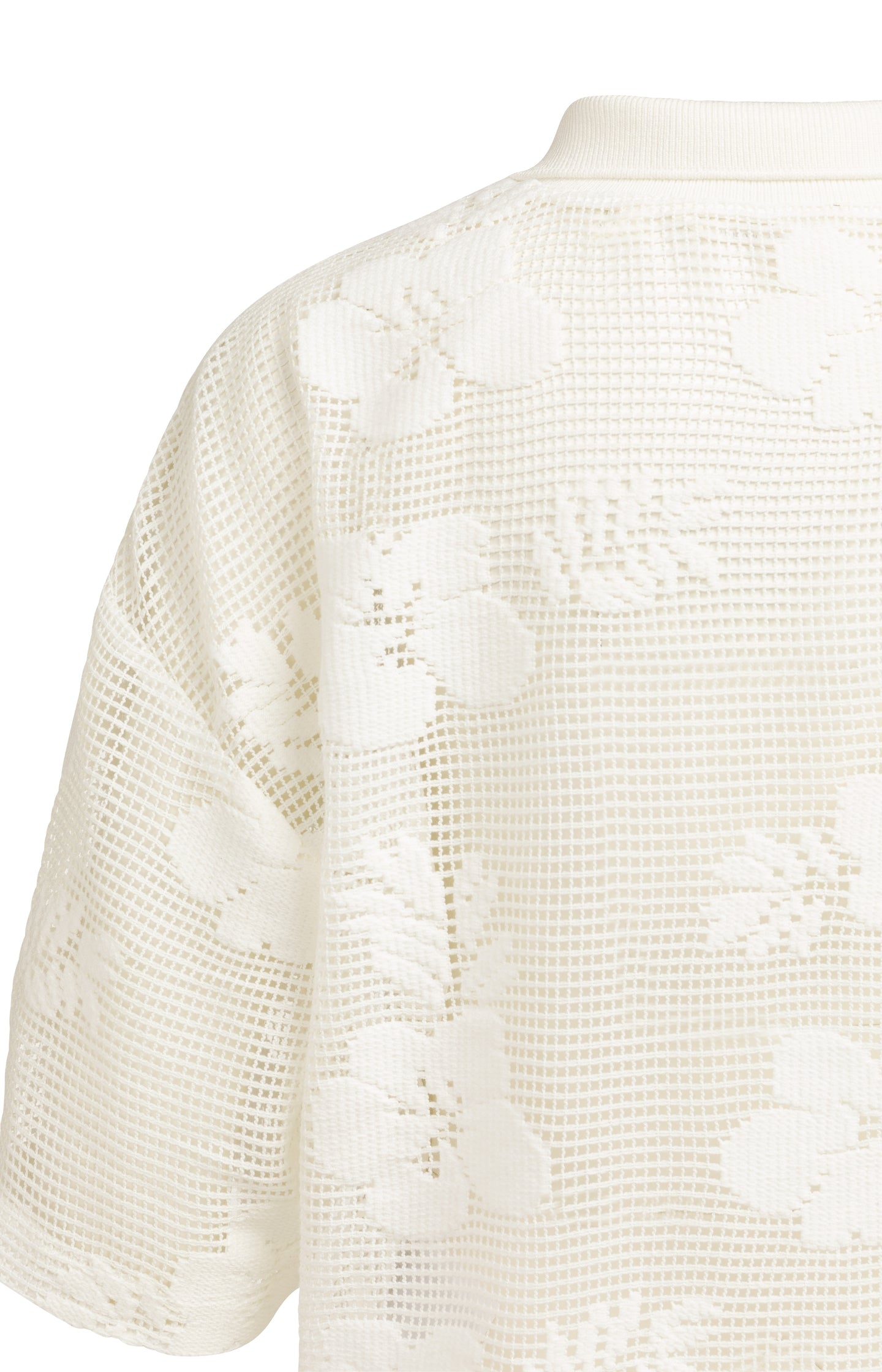 Crochet jacket with floral pattern and short sleeves - Type: lookbook