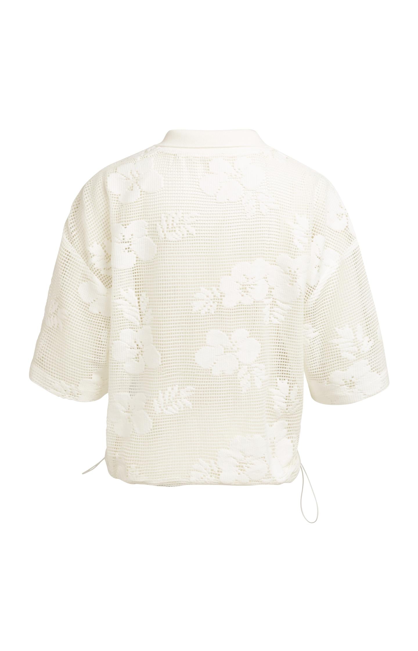 Crochet jacket with floral pattern and short sleeves - Type: lookbook