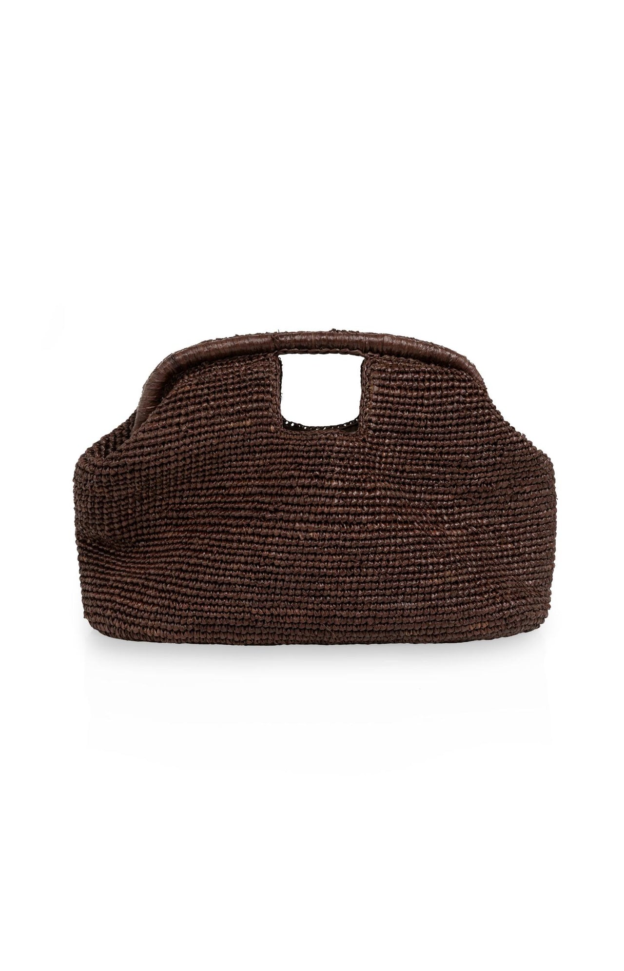 Crocheted straw clutch with handle - Type: product