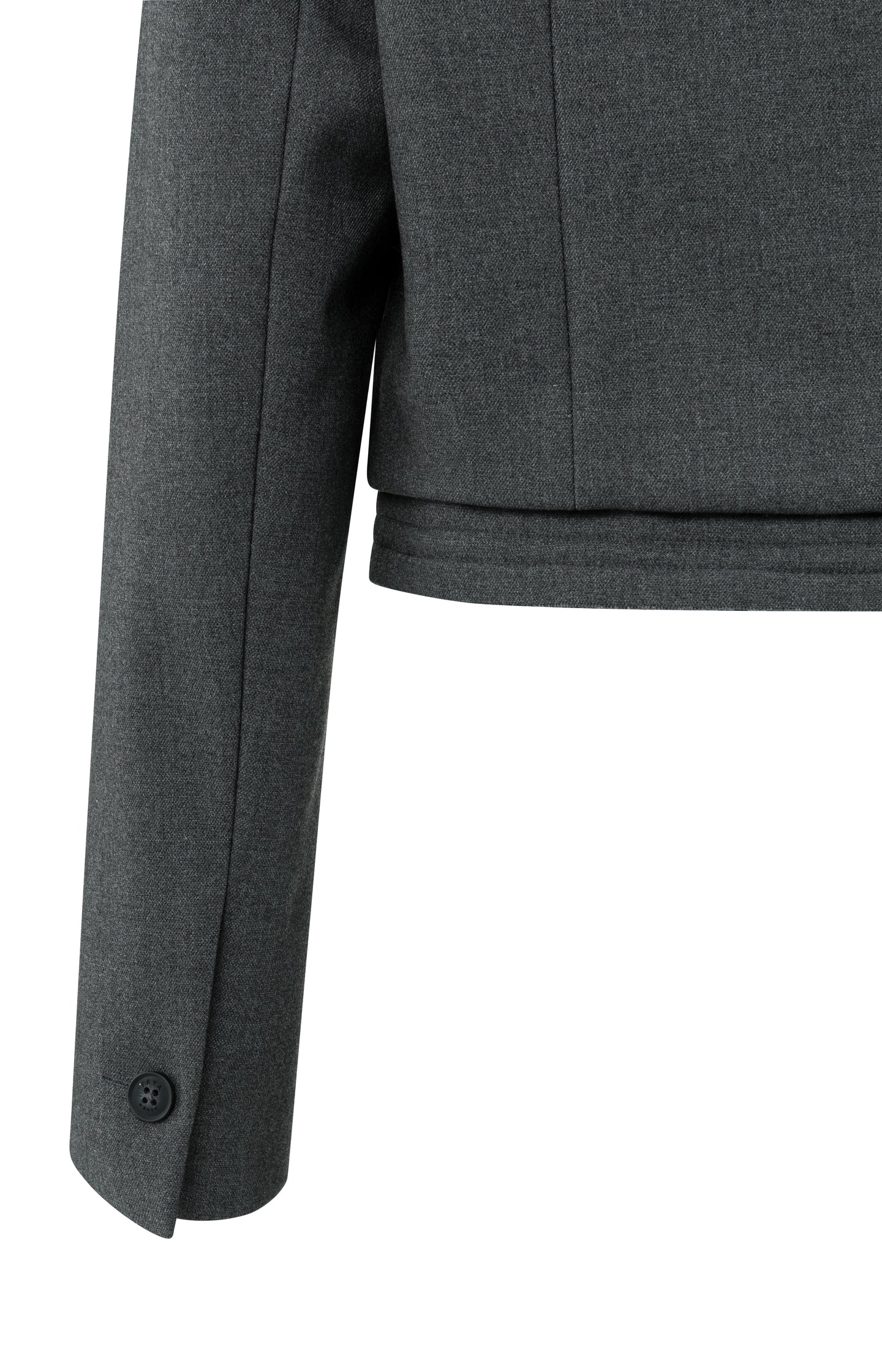 Cropped blazer with drawstring hem