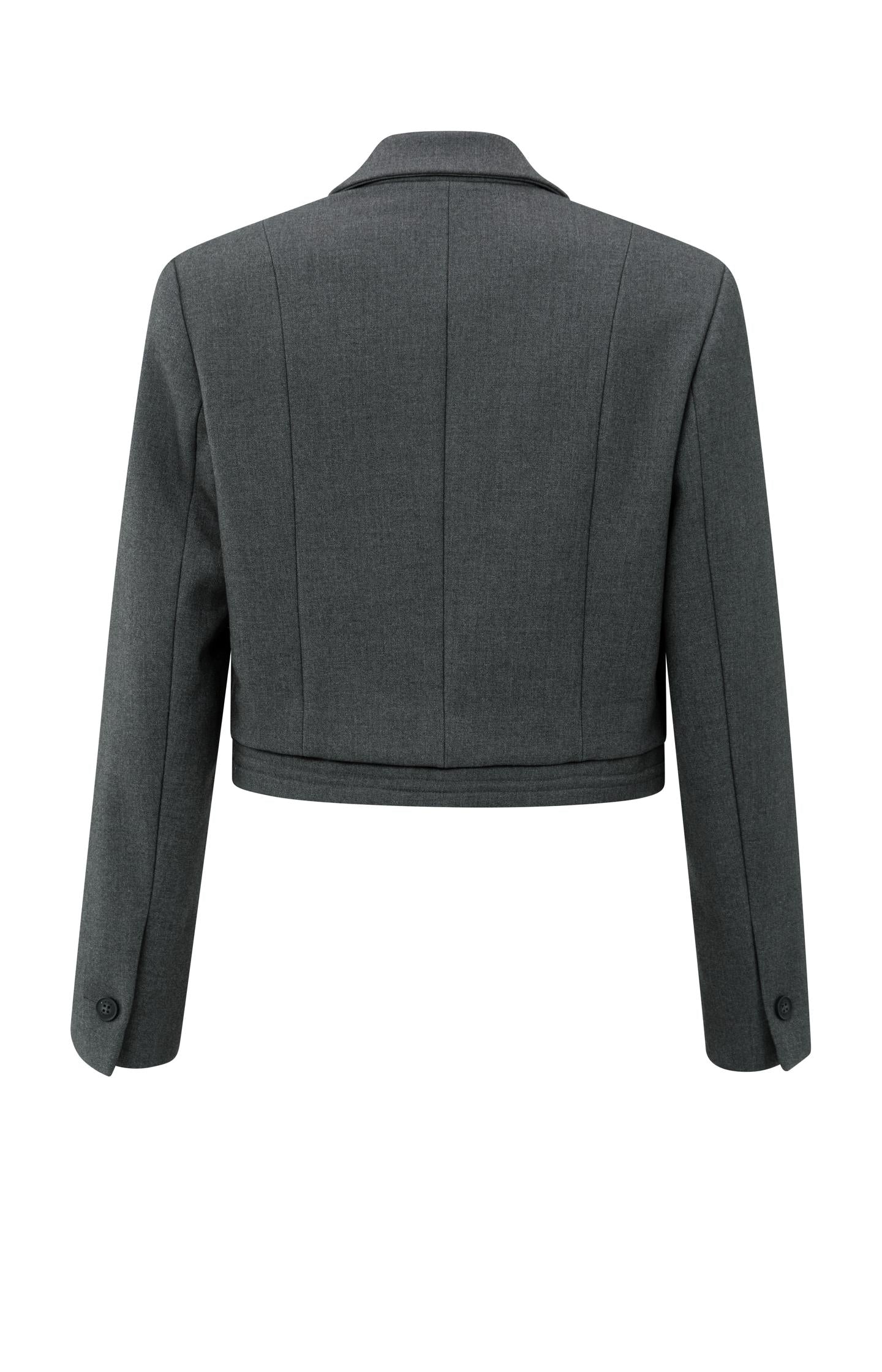 Cropped blazer with drawstring hem