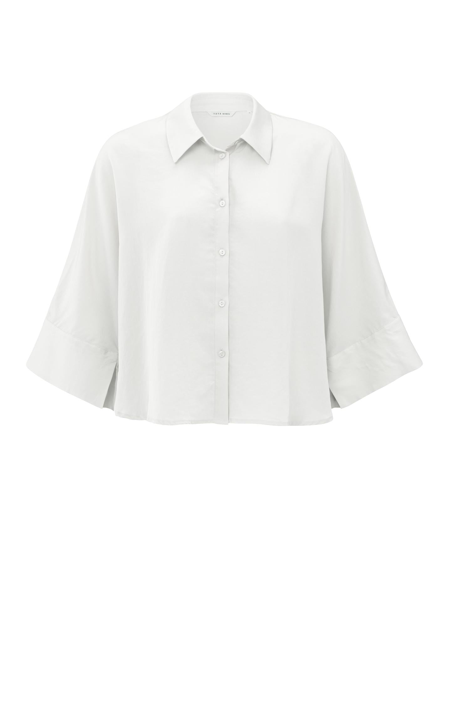 Cropped blouse with wide sleeves and loose fit - Type: product
