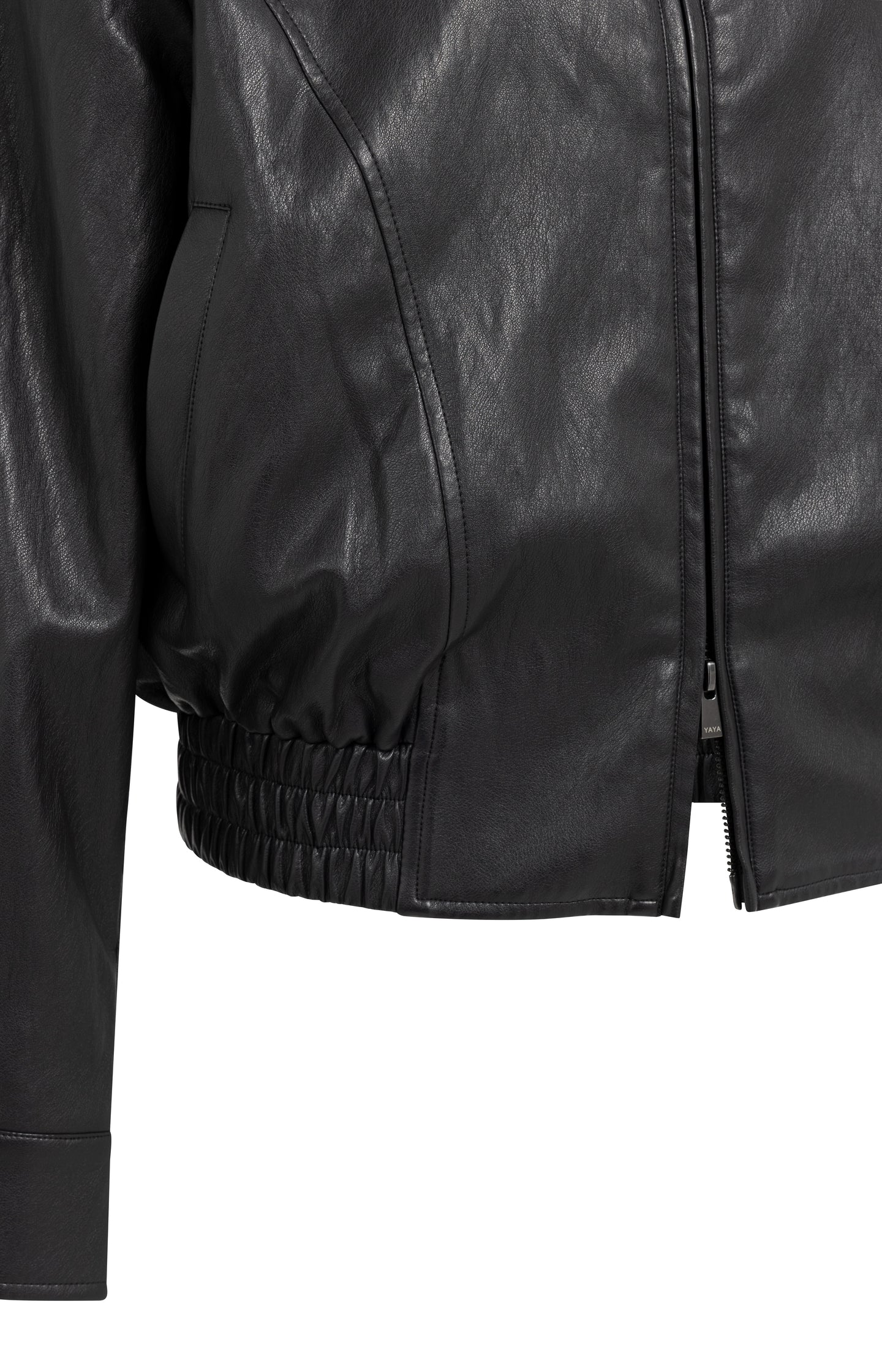 Cropped faux leather jacket - Type: product
