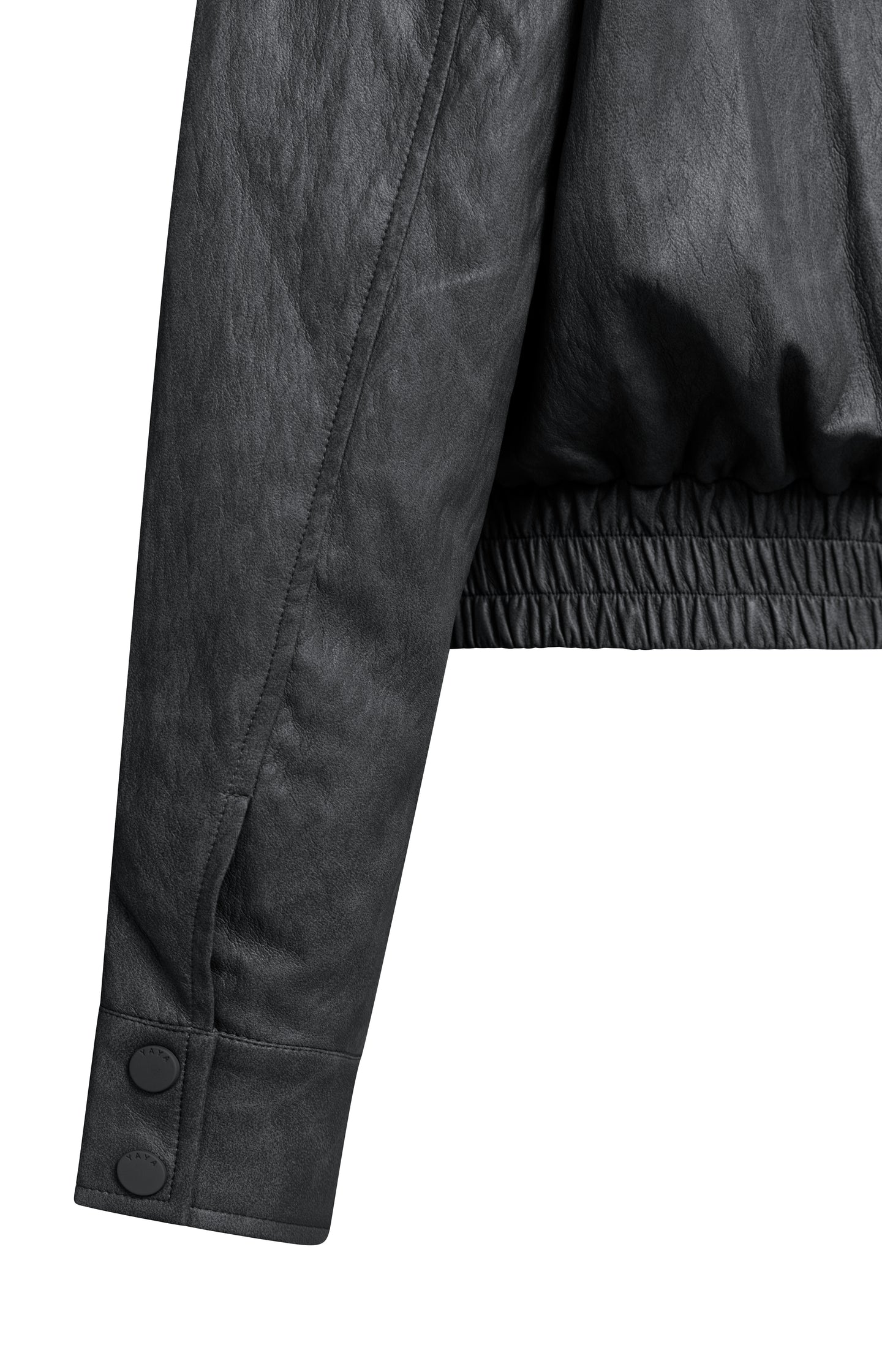 Cropped faux leather jacket - Type: product