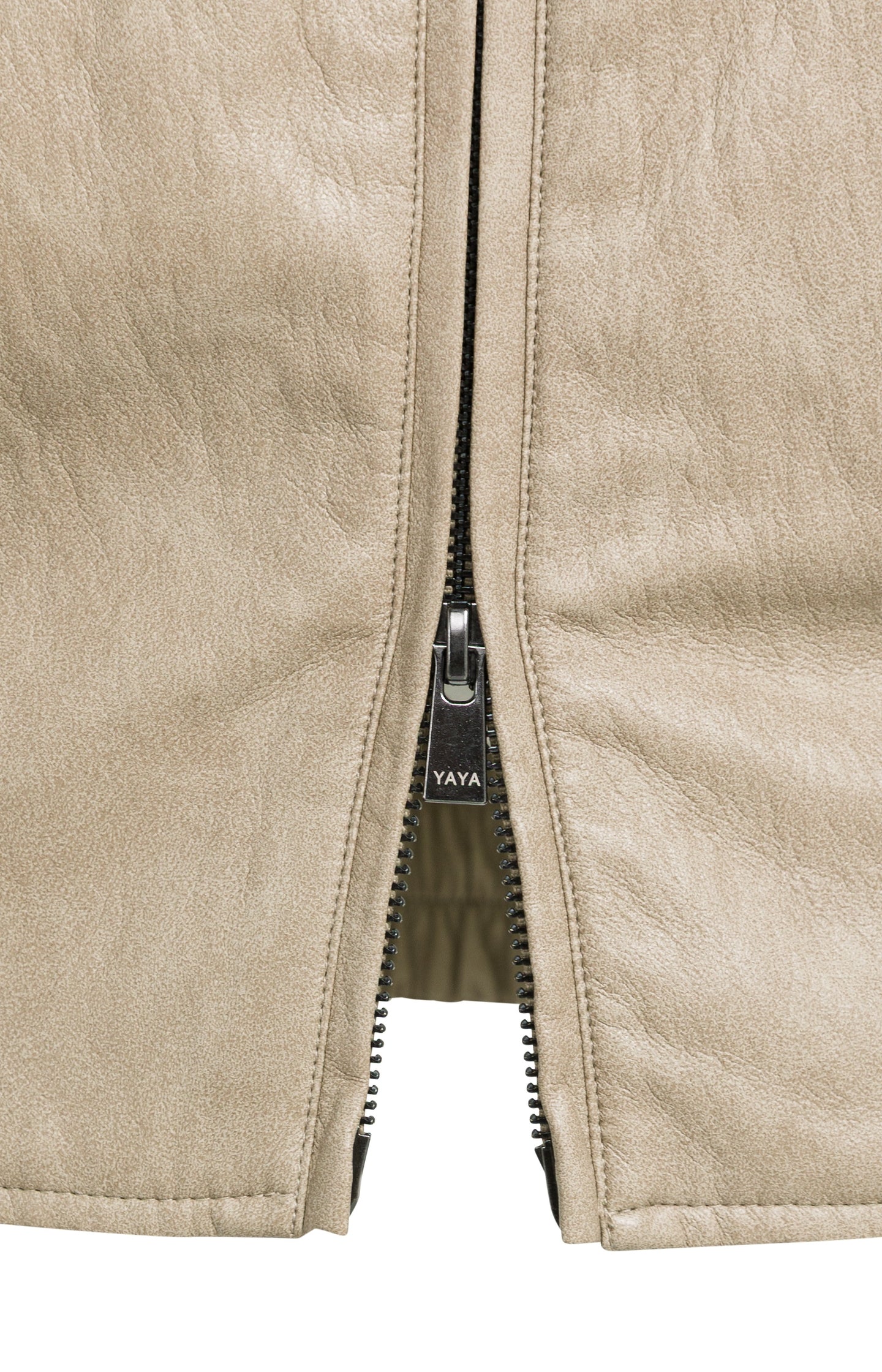 Cropped faux leather jacket