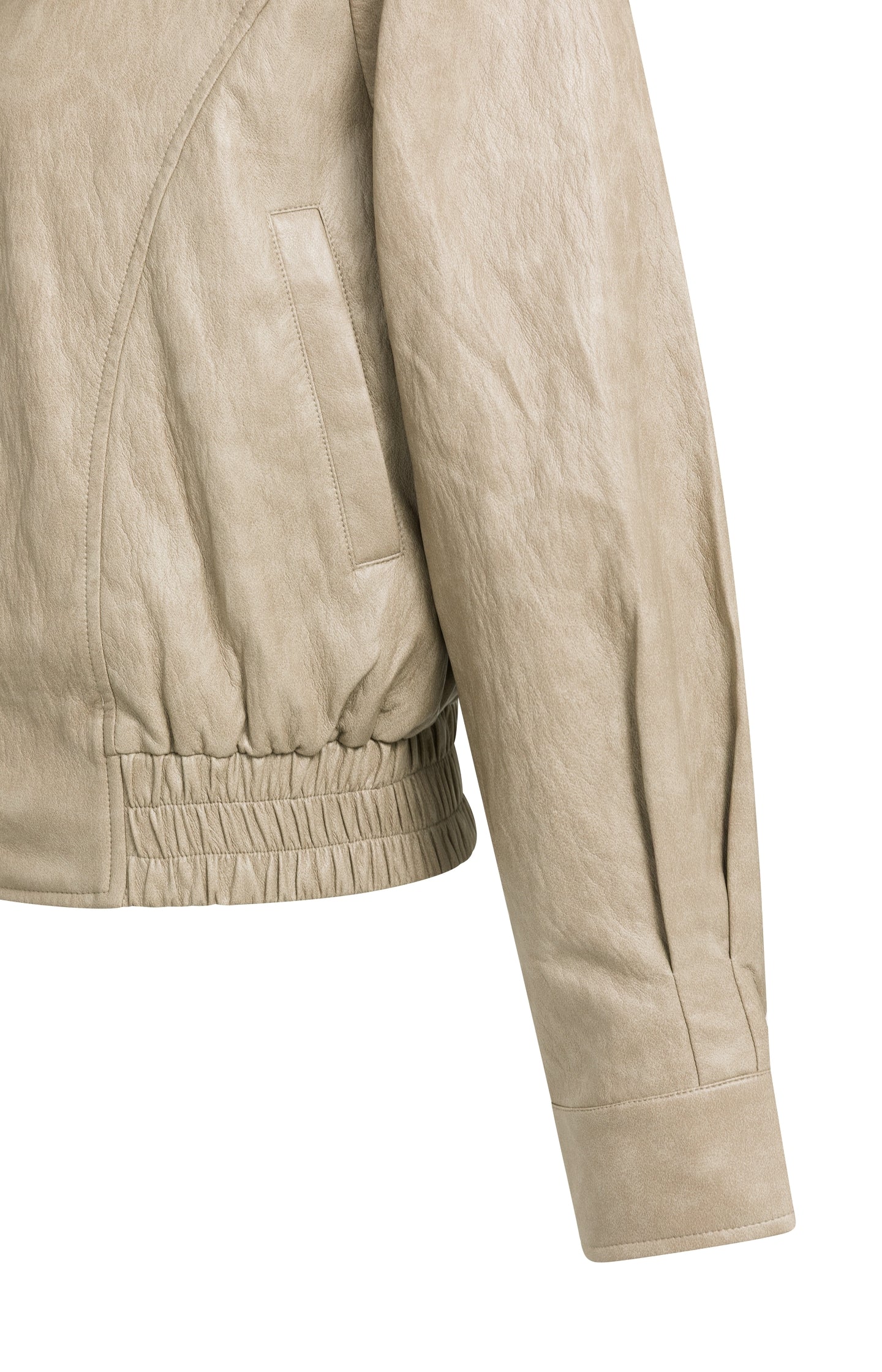 Cropped faux leather jacket