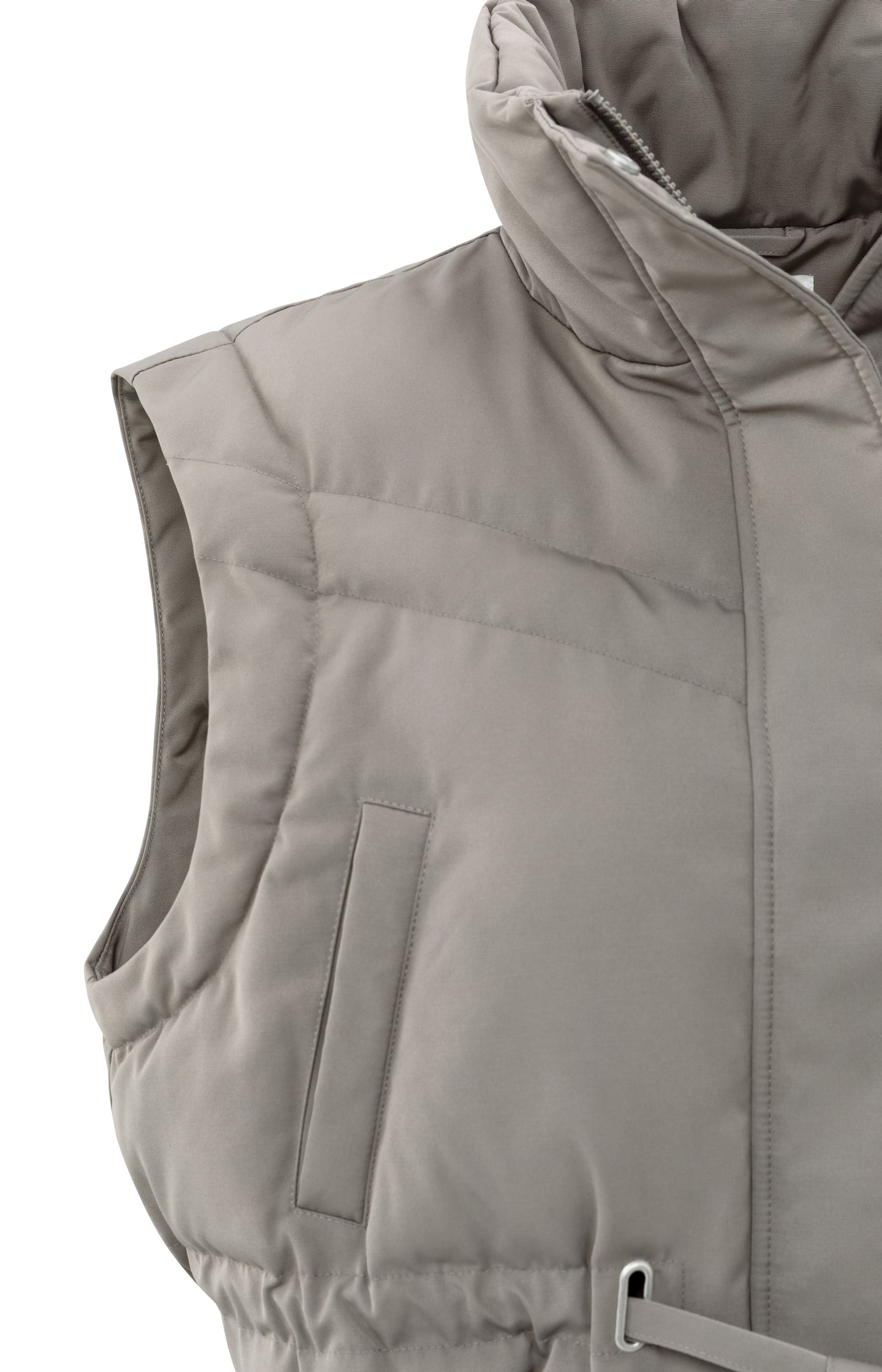 Cropped nylon jacket with zip-off sleeves