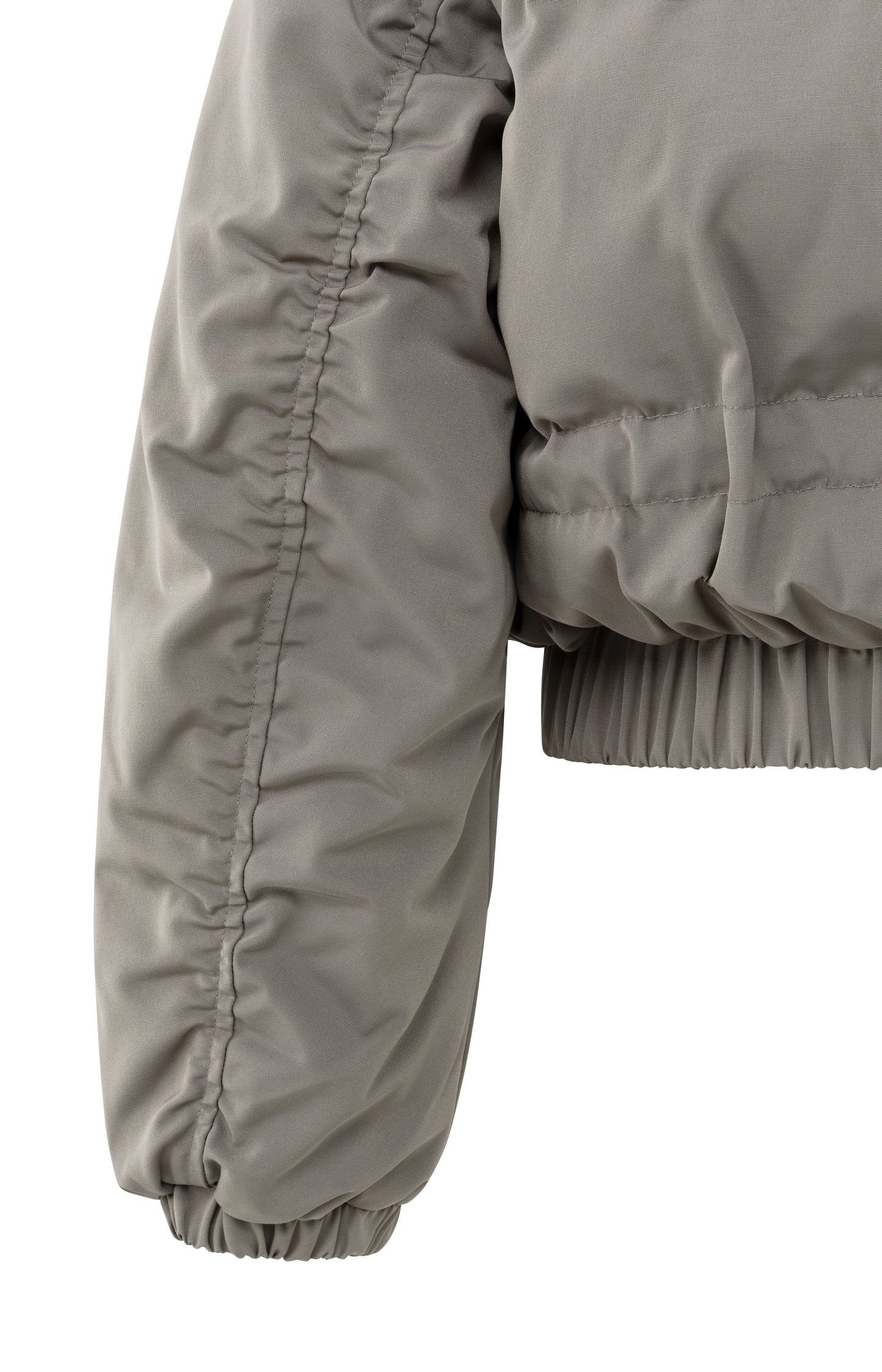 Cropped nylon jacket with zip-off sleeves