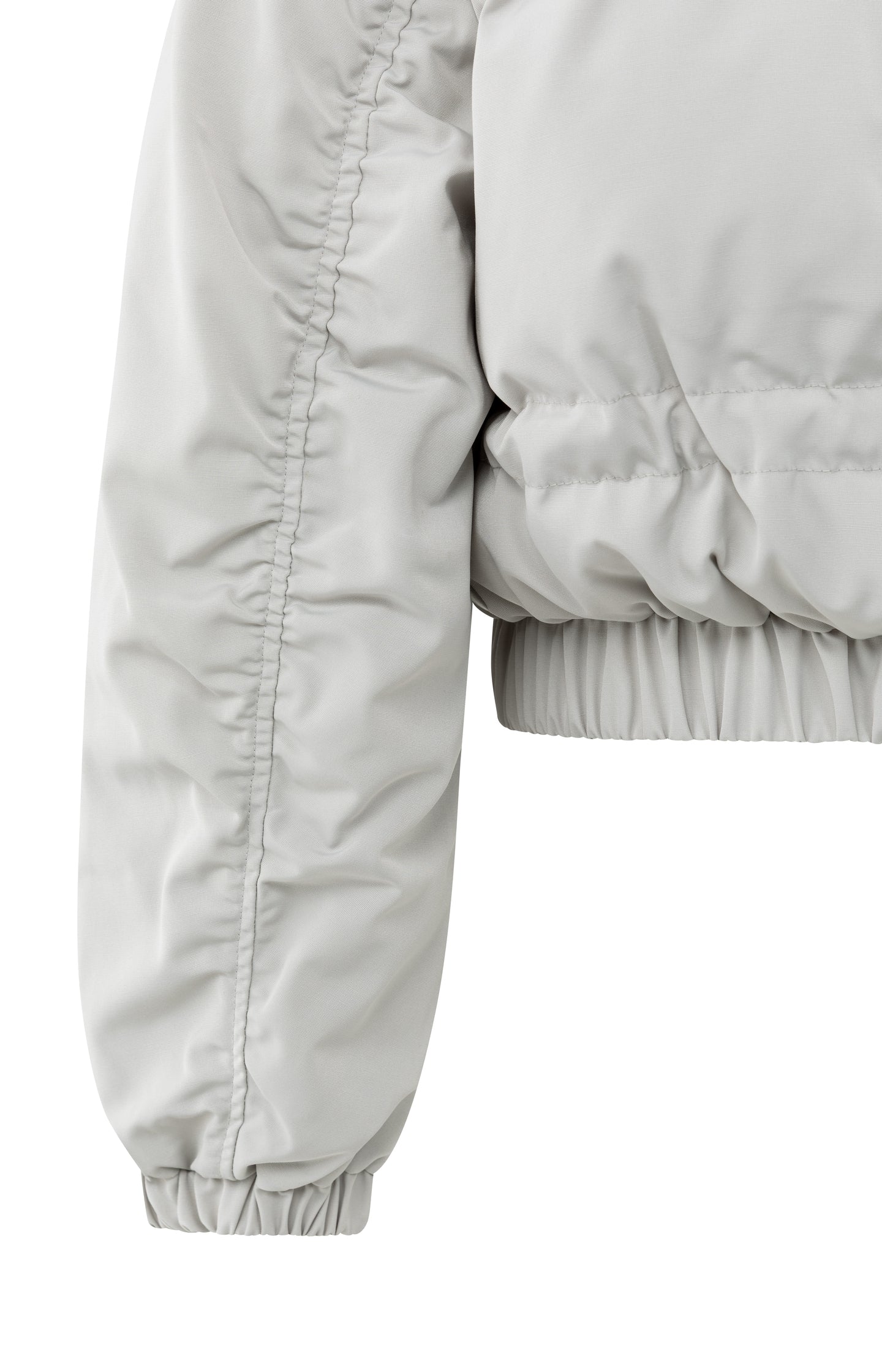 Cropped nylon jacket with zip-off sleeves