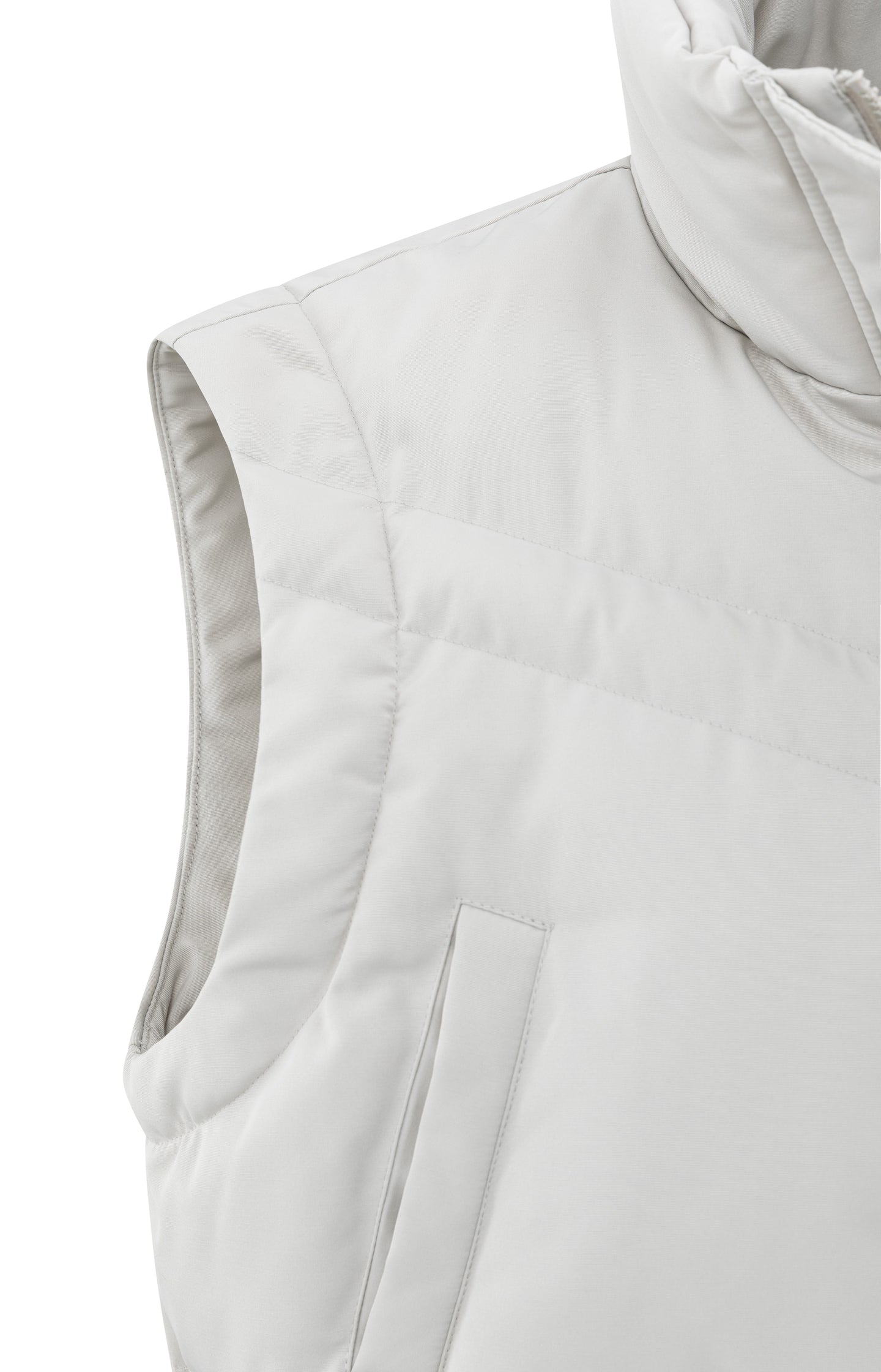Cropped nylon jacket with zip-off sleeves