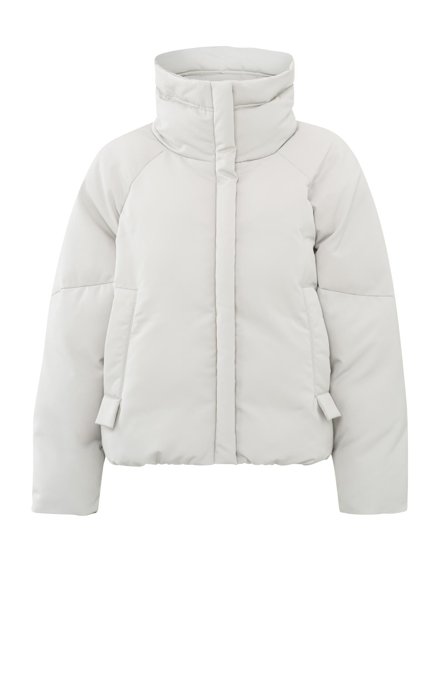 Cropped oversized puffer jacket with high collar and pockets - Type: product