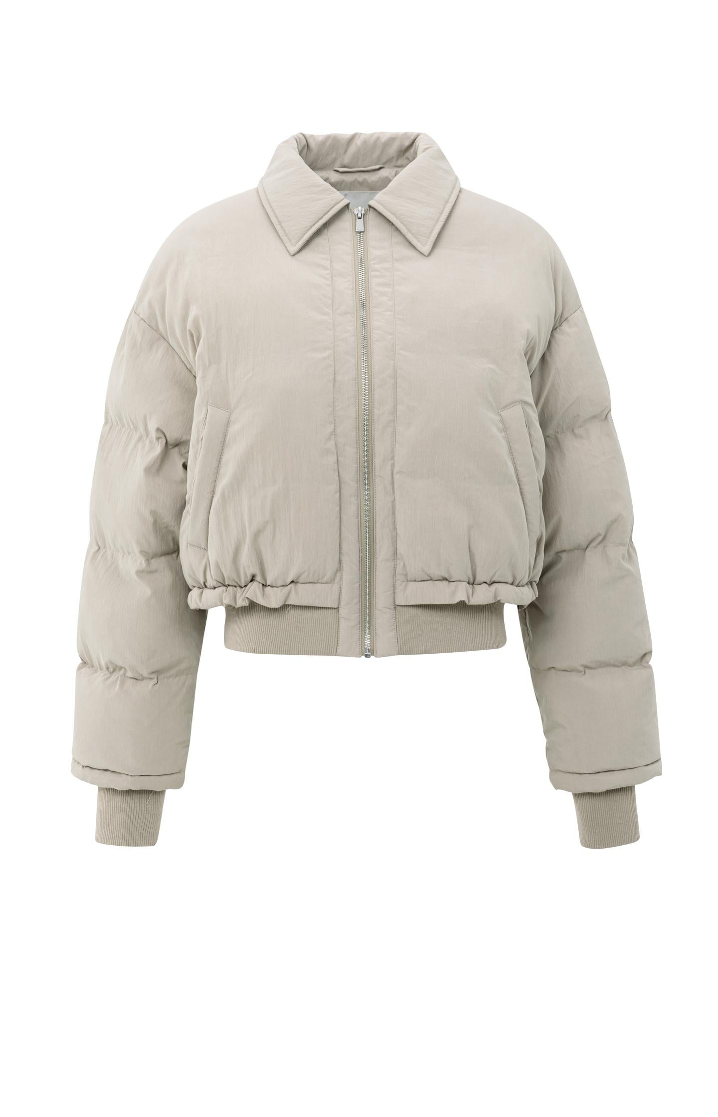 Cropped padded jacket with ribbed cuffs - Type: product