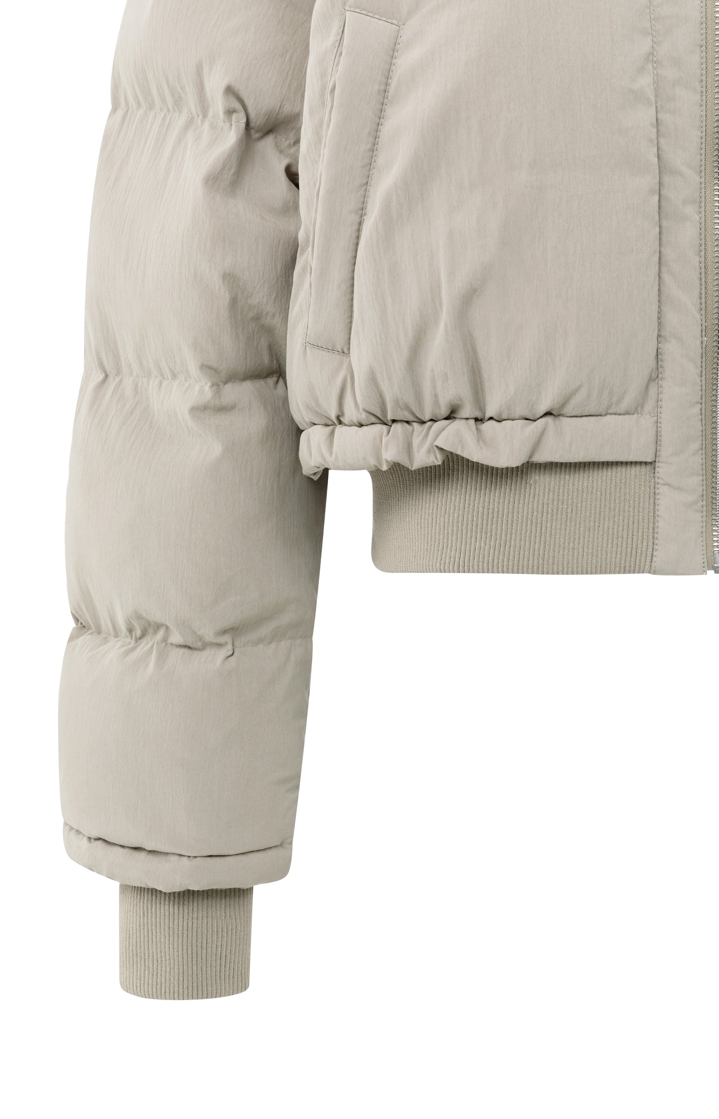 Cropped padded jacket with ribbed cuffs