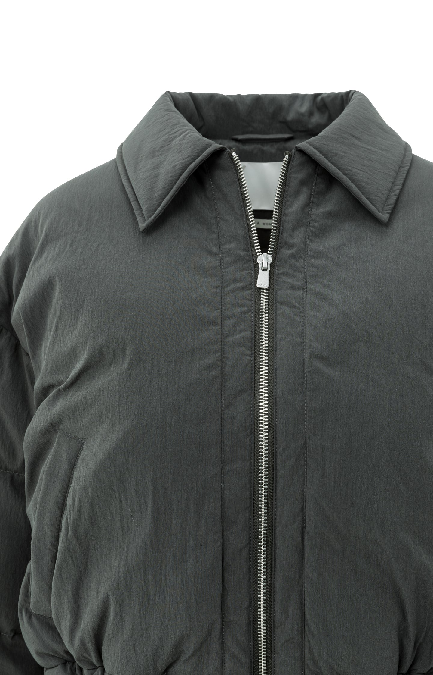 Cropped padded jacket with ribbed cuffs